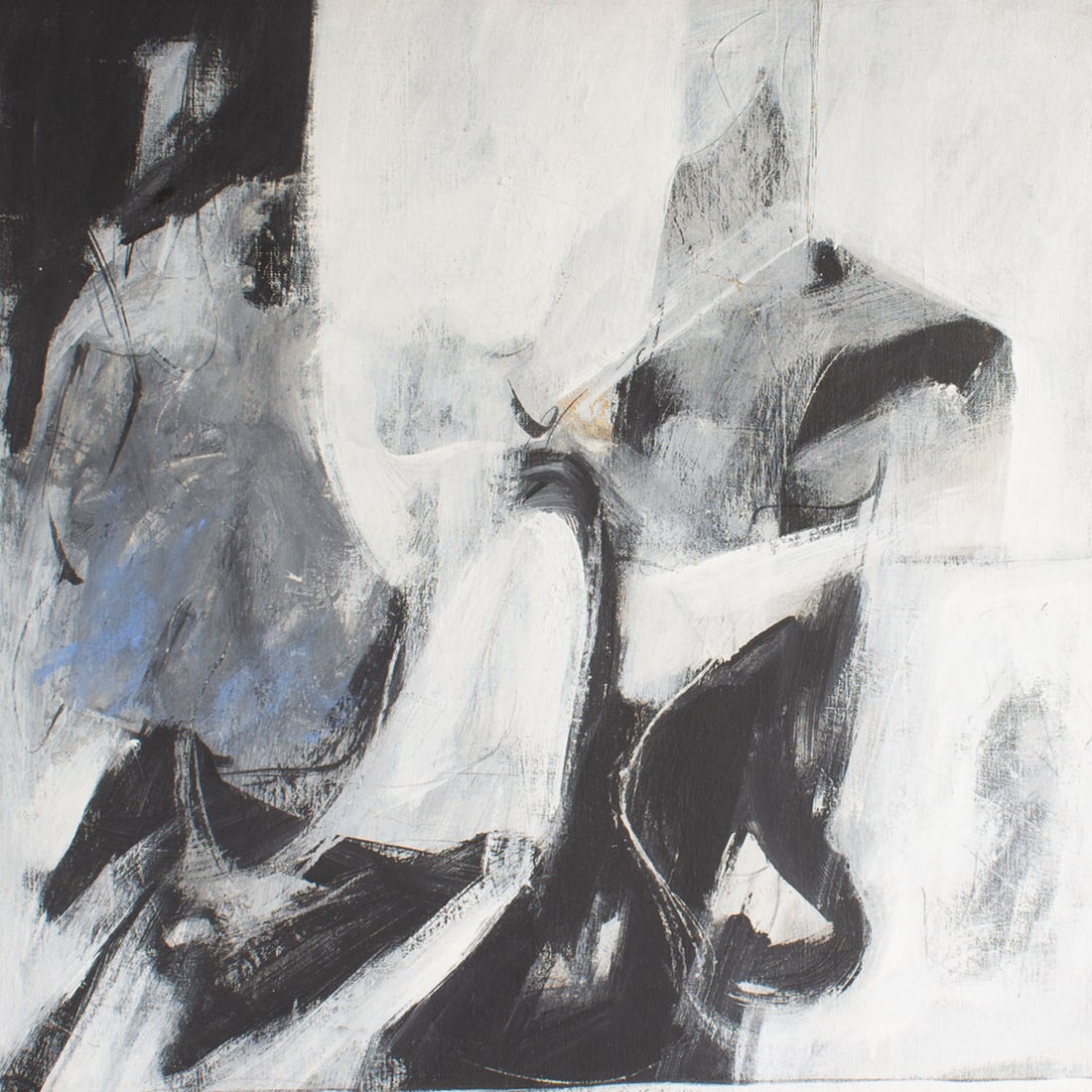 Harry Nadler 1960s “Encounter #9" Oil on Canvas Painting: 1960s abstract oil on canvas painting titled Encounter #9 by Harry Nadler (American; 1930-1990). Signed and titled verso. Originally from California, Nadler studied at UCLA and later taught at New Yor