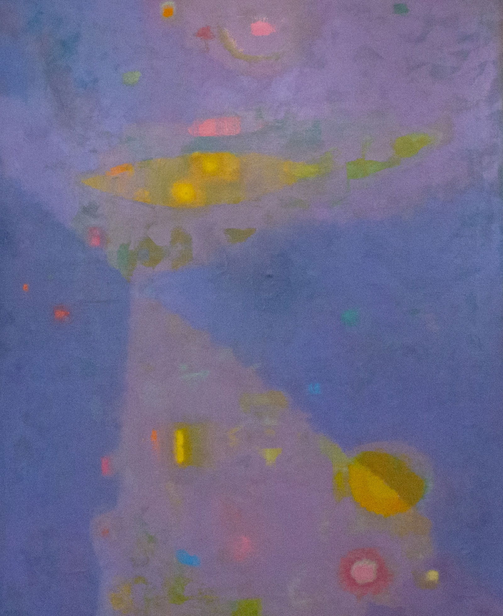 Martin Friedman “Illuminated Night" Abstract Oil on Canvas Painting: Abstract oil on canvas painting titled Illuminated Night by Martin Friedman (Hungarian-American; 1896-1981). Signed twice to the front, as well as signed and titled verso. Martin Friedman was born in
