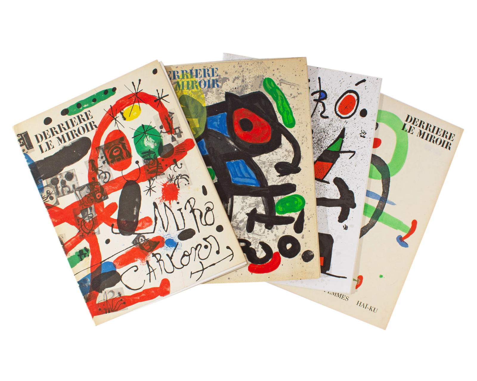 Joan Miro "Derriere le Miroir" 4 issues.: 4 issues of the French art publication Derriere le Miroir, published by Aimé Maeght featuring Joan Miro (Spanish 1893-1983) lithographs. Included in the lot are issues: #151-15