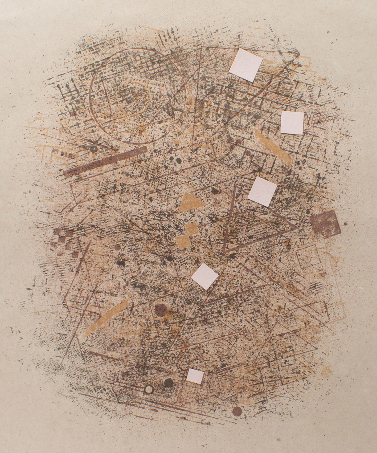 David Shapiro 1978 "Seven Centers" Lithograph and Collage (1 of 5)