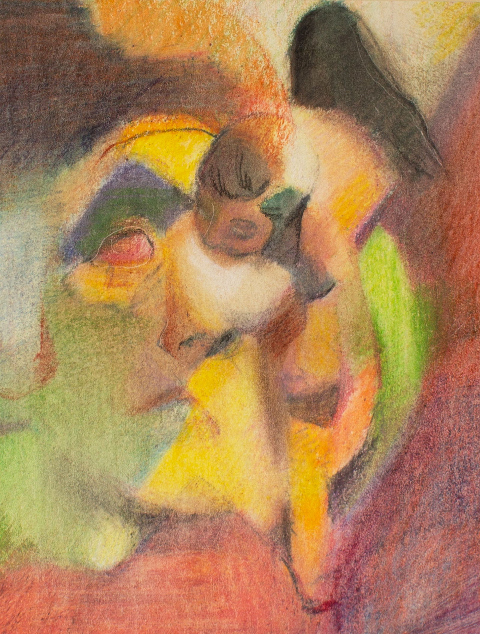 George Coggeshall 1975 Abstract Crayon Drawing (1 of 3)