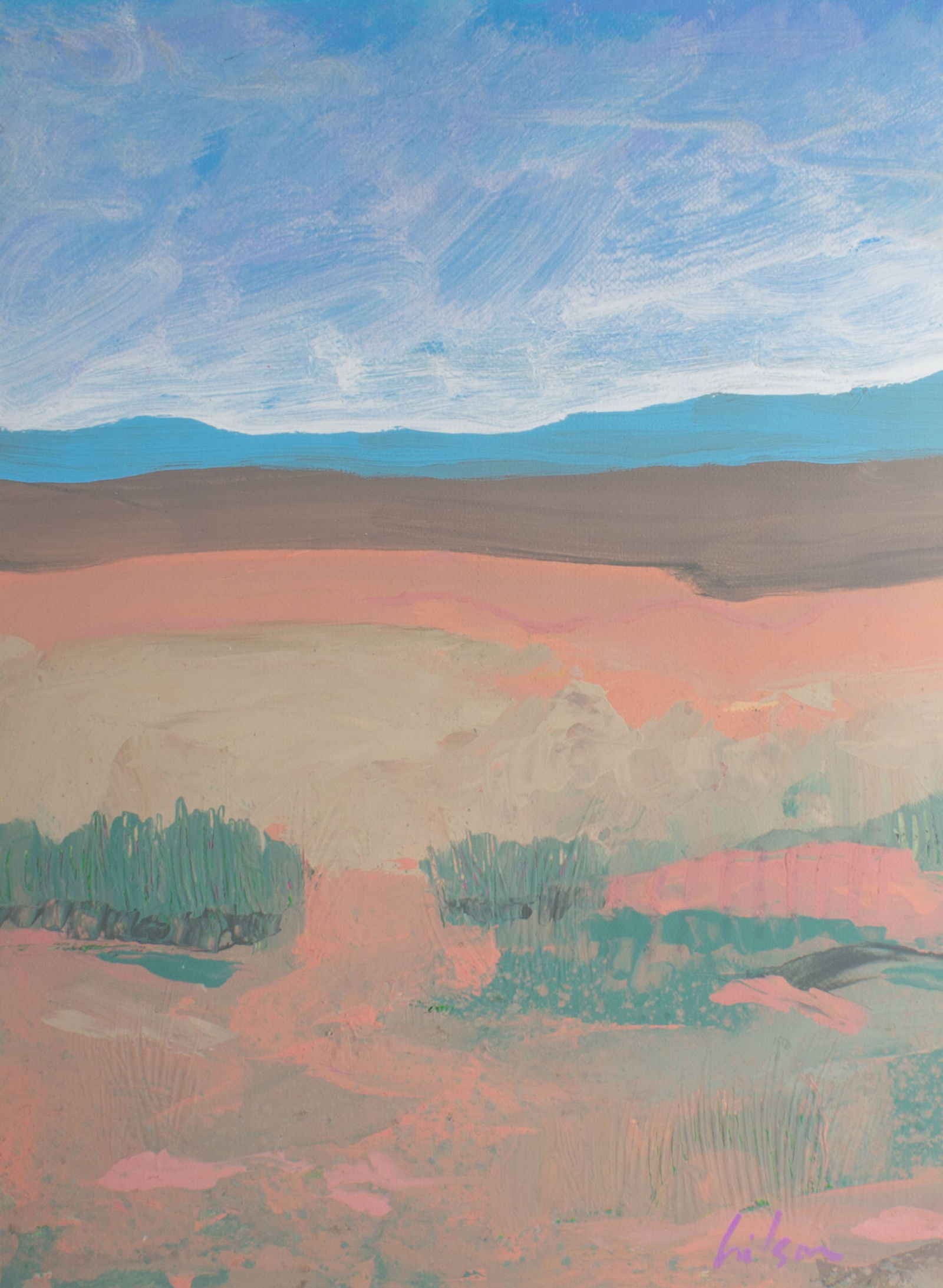 Harry Hilson 1980s Abstract Landscape Acrylic Painting (1 of 5)