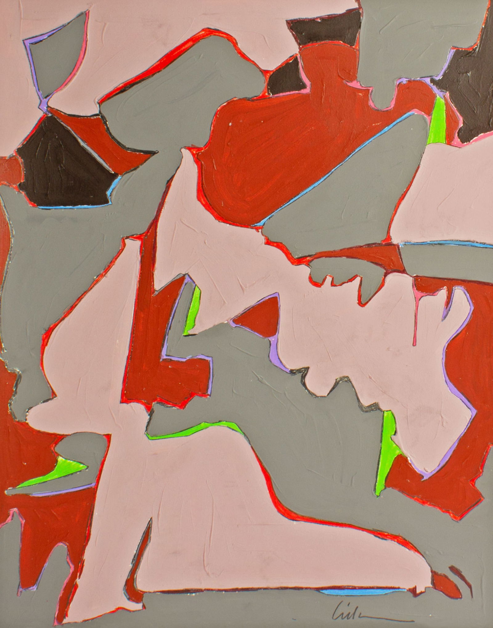 Harry Hilson 1980s Abstract Mixed Media Painting (1 of 6)