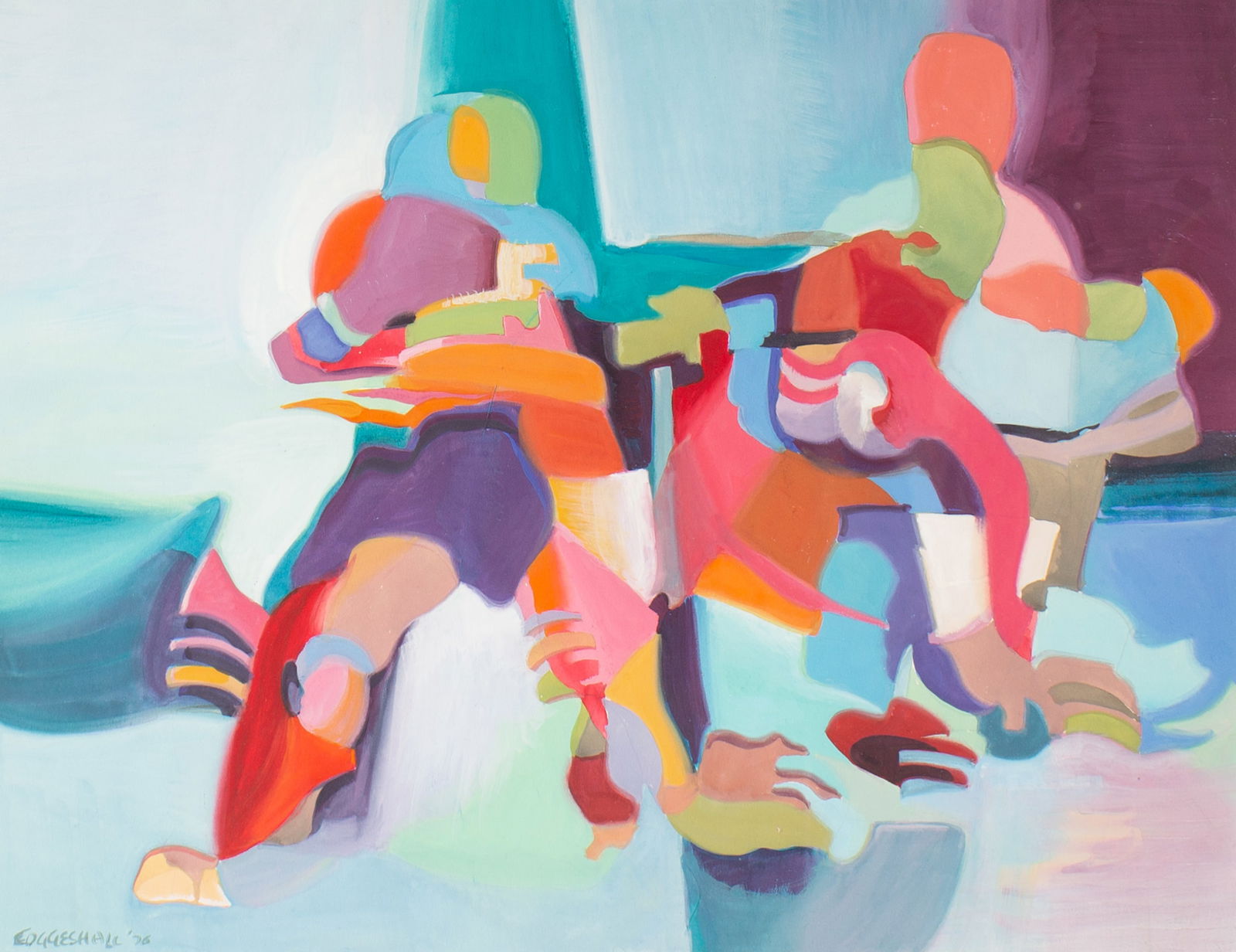 George Coggeshall 1976 Abstract Gouache Painting (1 of 5)