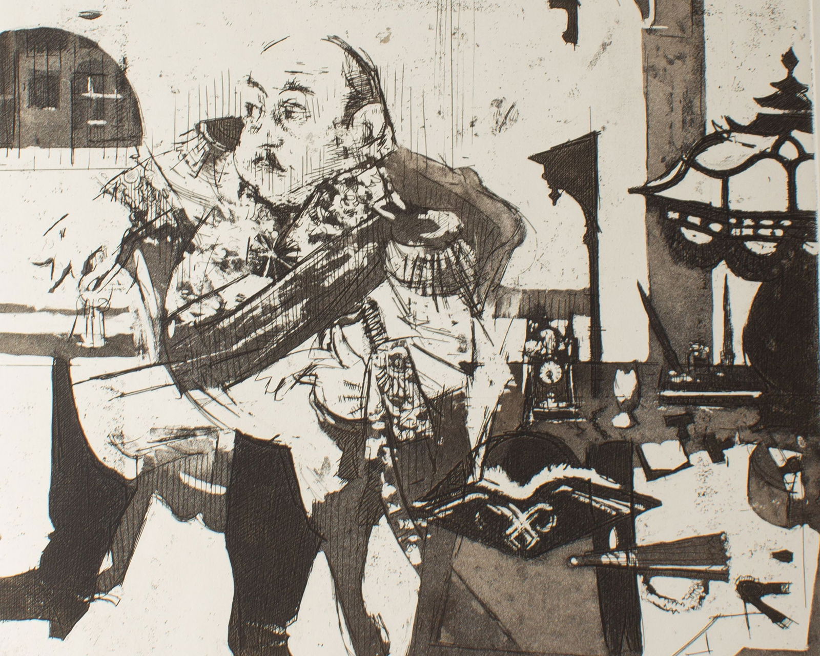 Jack Levine "The Spanish General" Etching and Aquatint Print (1 of 4)