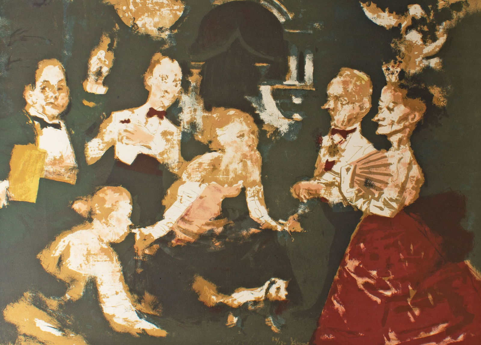 Jack Levine 1967 "Reception in Miami" Lithograph (1 of 5)