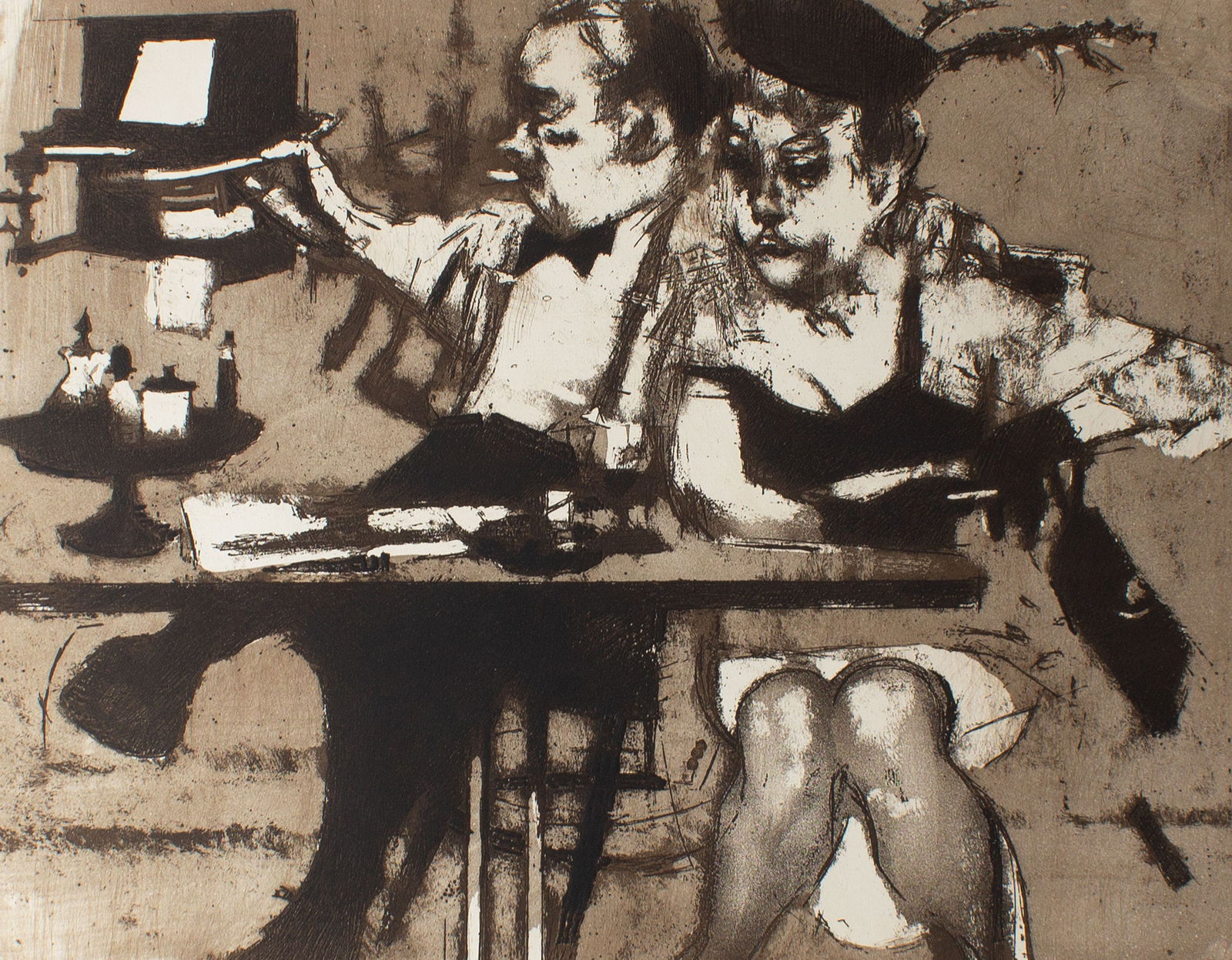 Jack Levine 1965 "Careless Love" Etching and Aquatint Print (1 of 4)