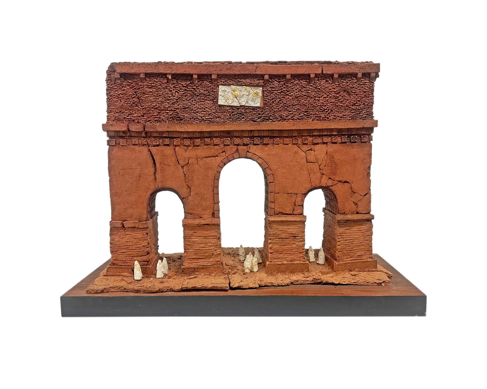 Gerald G. Boyce 1995 Studio Pottery Triumphal Arch Sculpture: 1995 studio pottery triumphal arch sculpture titled Ubi Solitudinem Faciunt Pacem Appellant IV by Indiana artist Gerald G. Boyce (American; 1925-1999). Signed, dated, and titled to