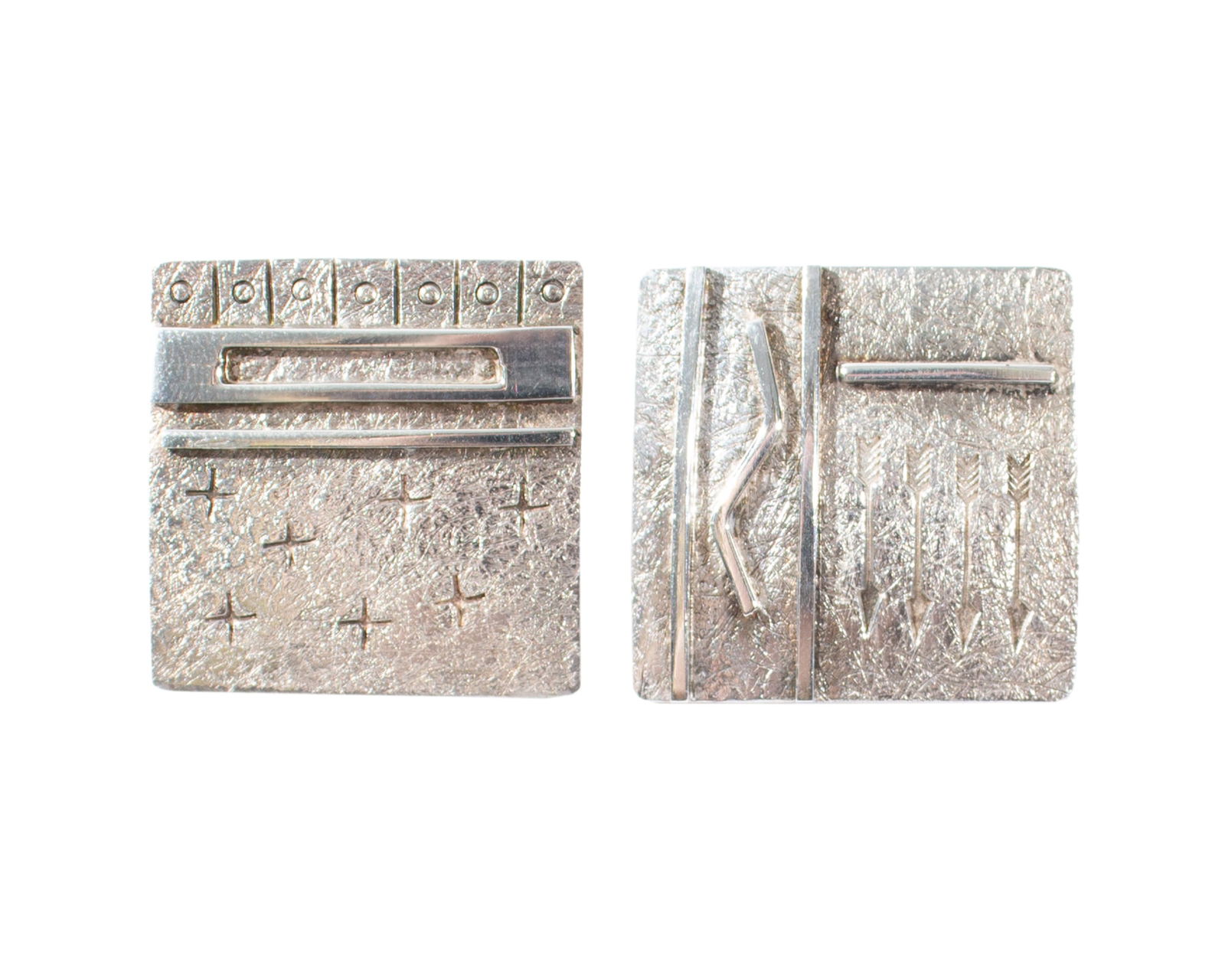 Myron Panteah Zuni Native American Sterling Silver Earrings (1 of 3)