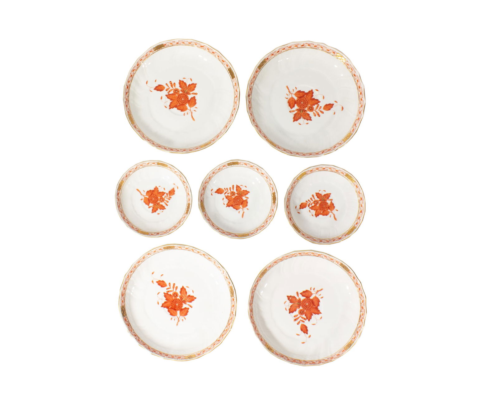 Herend Chinese Bouquet Rust Saucers (1 of 3)