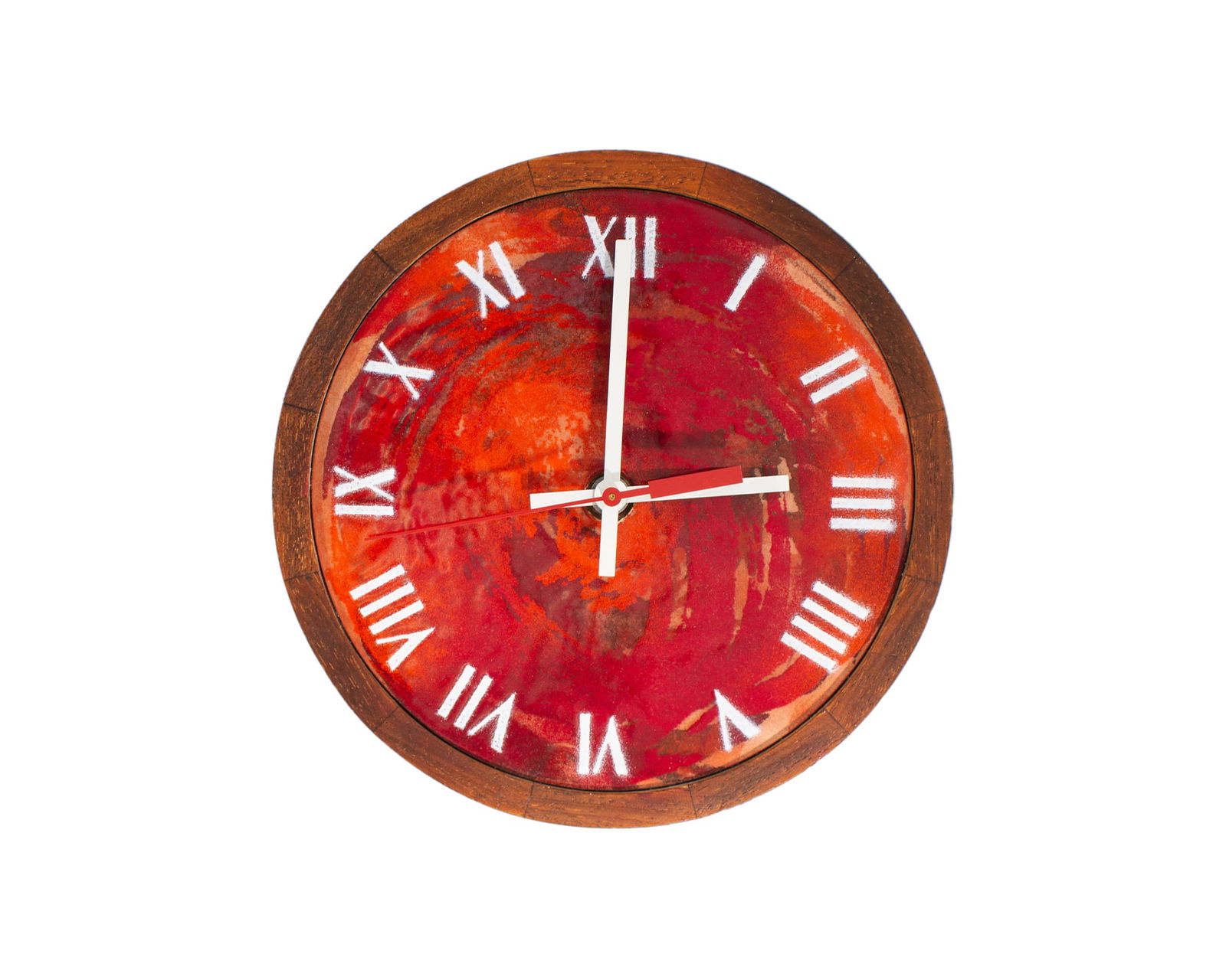 Robert Wuersch Mid-Century Enamel Wood Wall Clock (1 of 4)