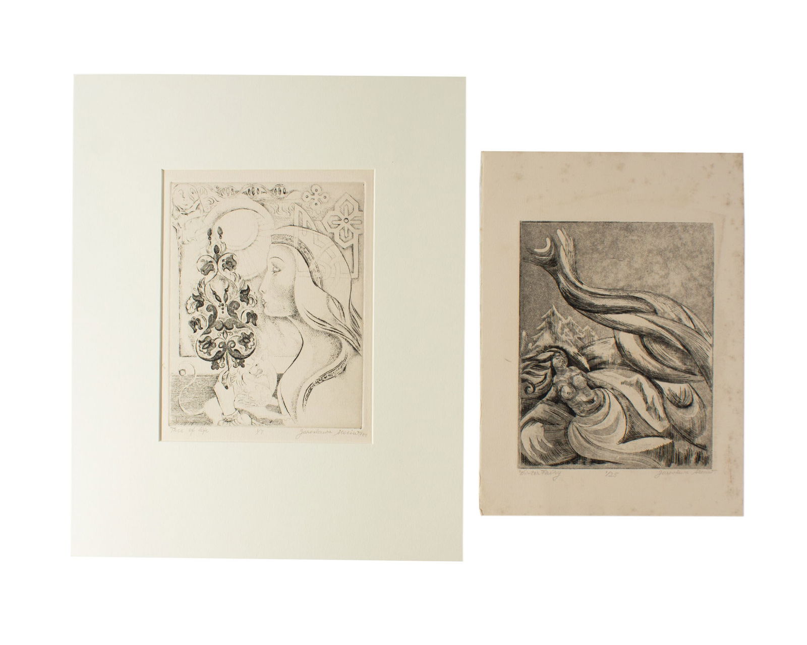 Jaroslawa Steciw Etchings "Winter Fairy" and "Tree of Life" (1 of 5)