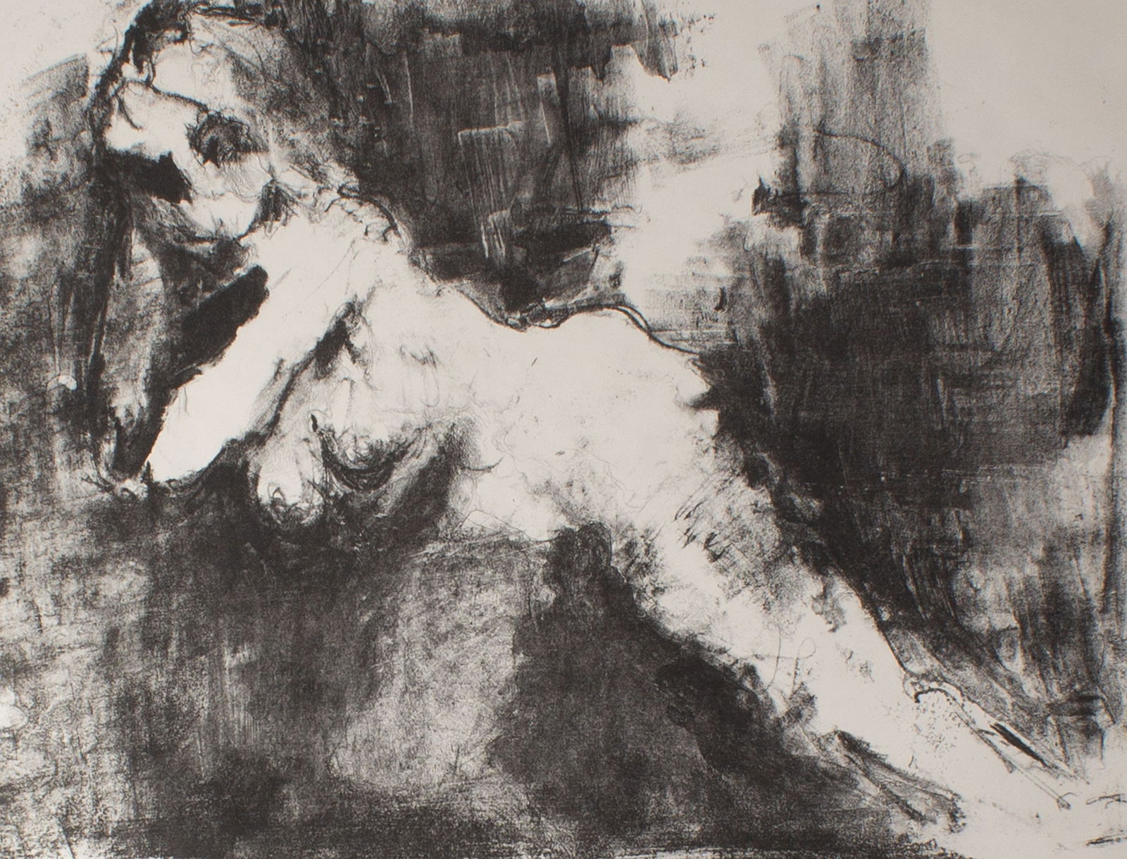 June Skowronski Onesti Abstract Lithograph of a Figure: Abstract lithograph of a nude female figure by Indiana artist June Skowronski Onesti (American; 1940-2022). Signed and numbered 7/8 lower edge. June Skowronski Onesti attended Northwestern