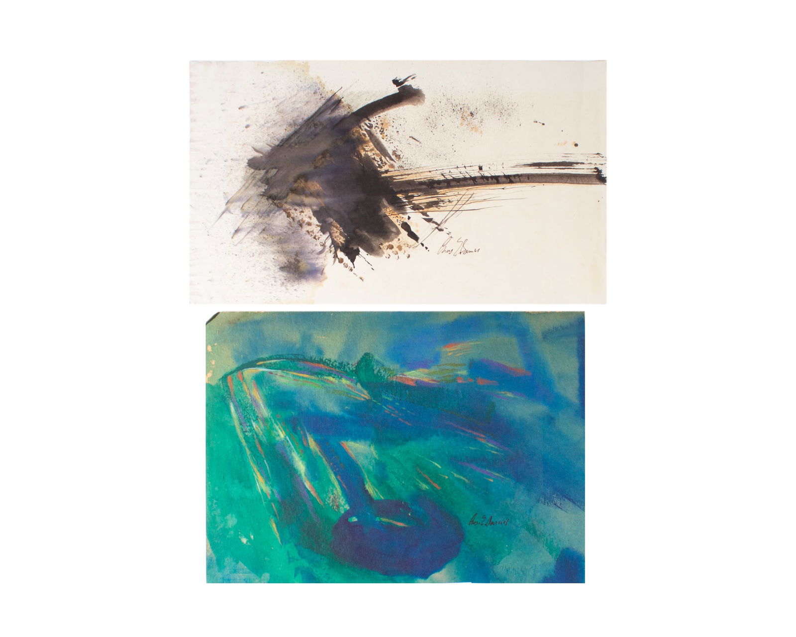 Charles E. Barnes Abstract Watercolor Paintings (1 of 7)