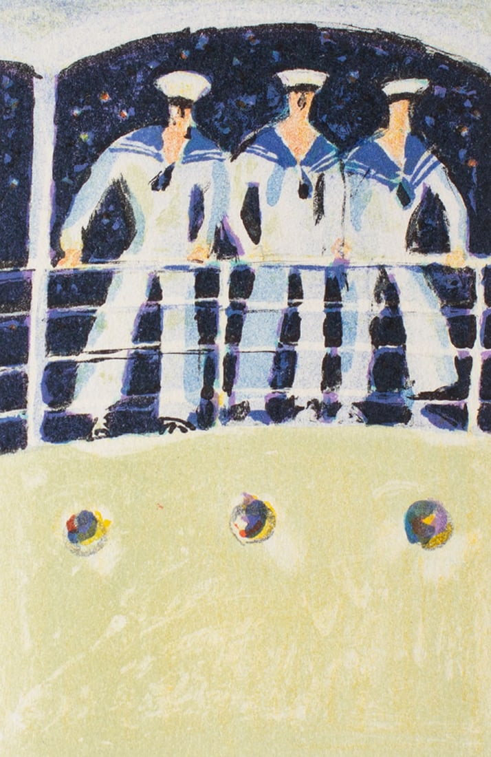 Oscar Reynert Olsen "3 Matrosen" Lithograph (1 of 3)