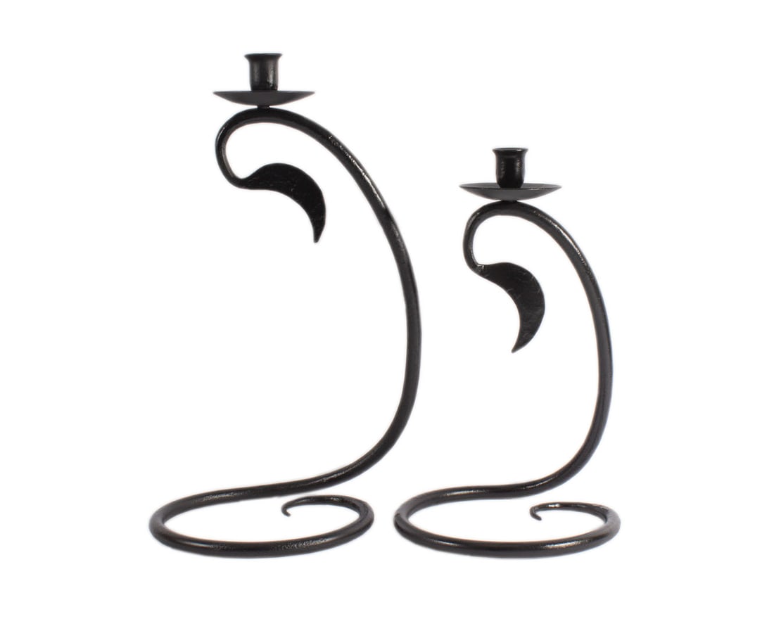 Vintage Metal Candlestick Holders With Leaf Design (1 of 4)