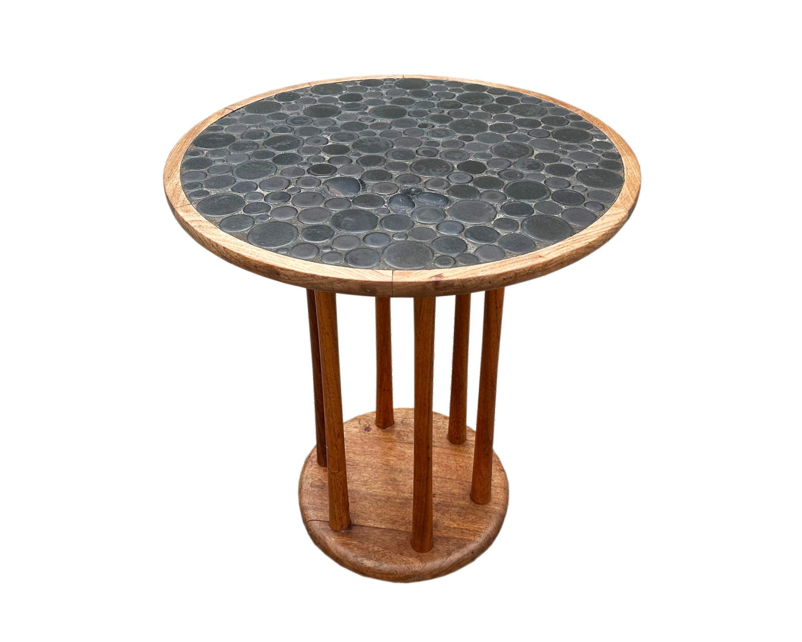 Jane and Gordon Martz Marshall Studios Walnut and Tile Side Table (1 of 4)