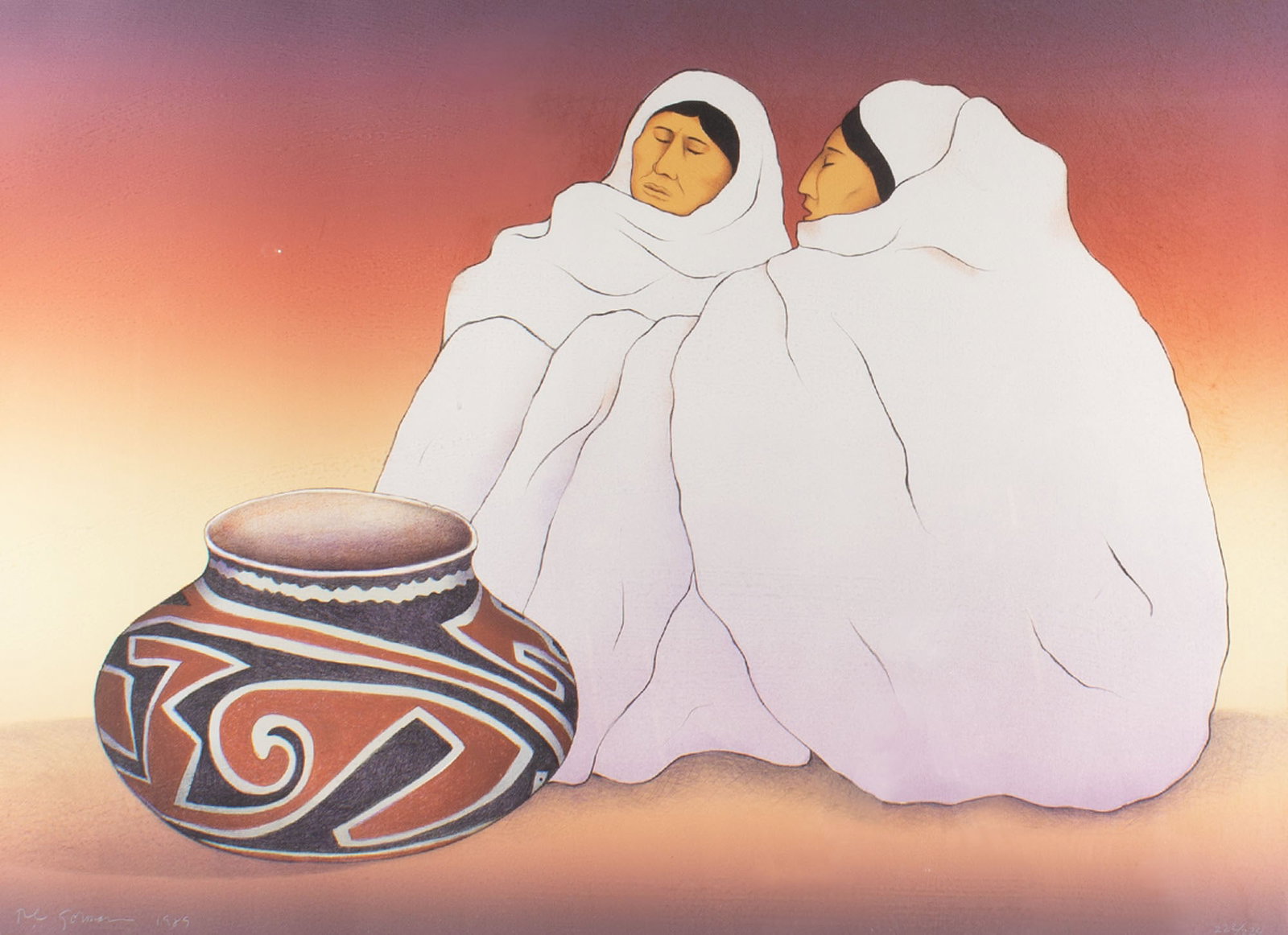 R.C. Gorman 1985 "Taos Traders" Lithograph (1 of 5)