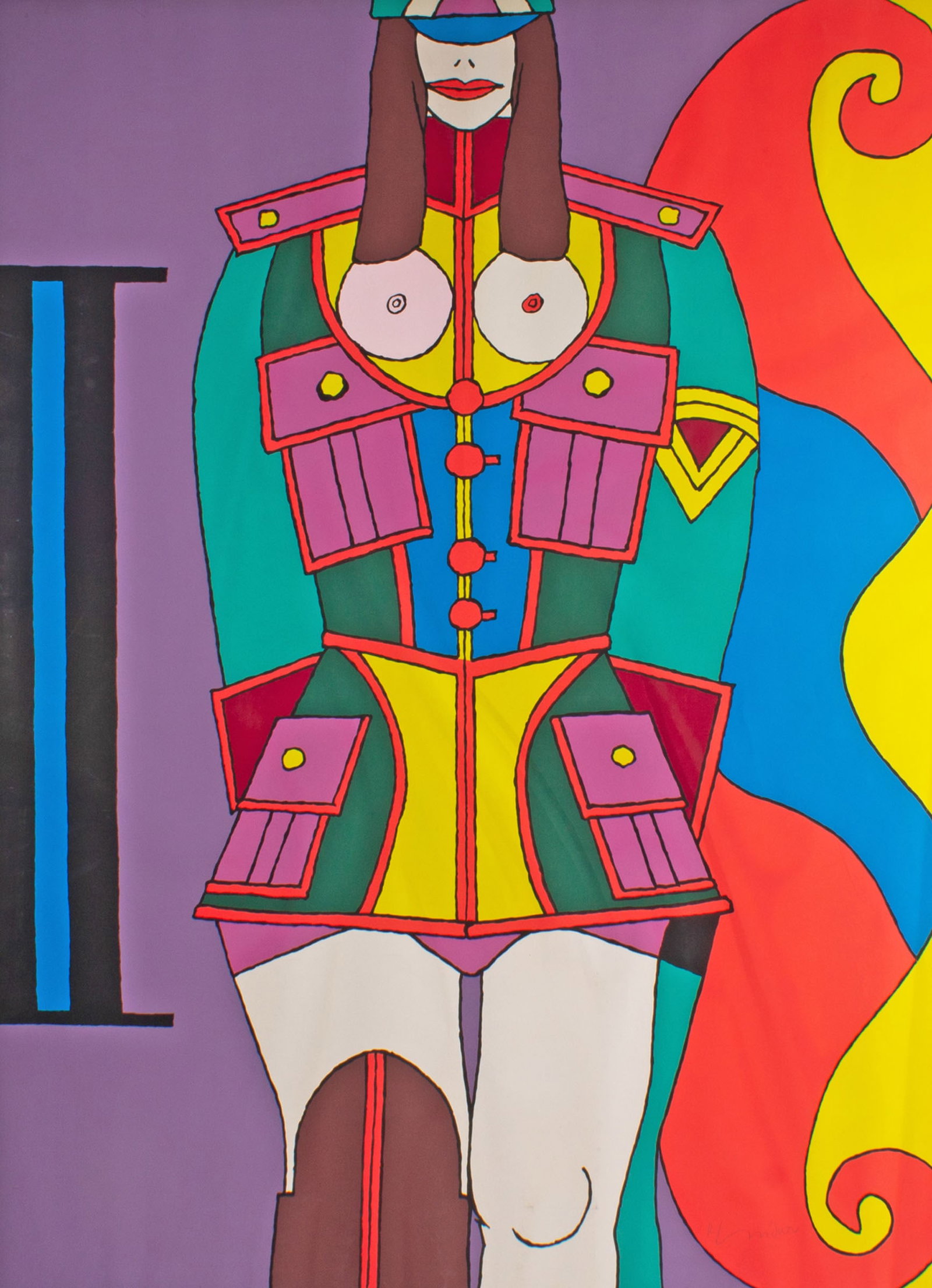 Richard Lindner 1973 “Changing Sexuality" Screen Print: 1973 screen print titled Changing Sexuality by Richard Lindner (German-American; 1901-1978). This work is part of a limited edition run of 100 signed prints of this screen print set (2000 unsigned cop