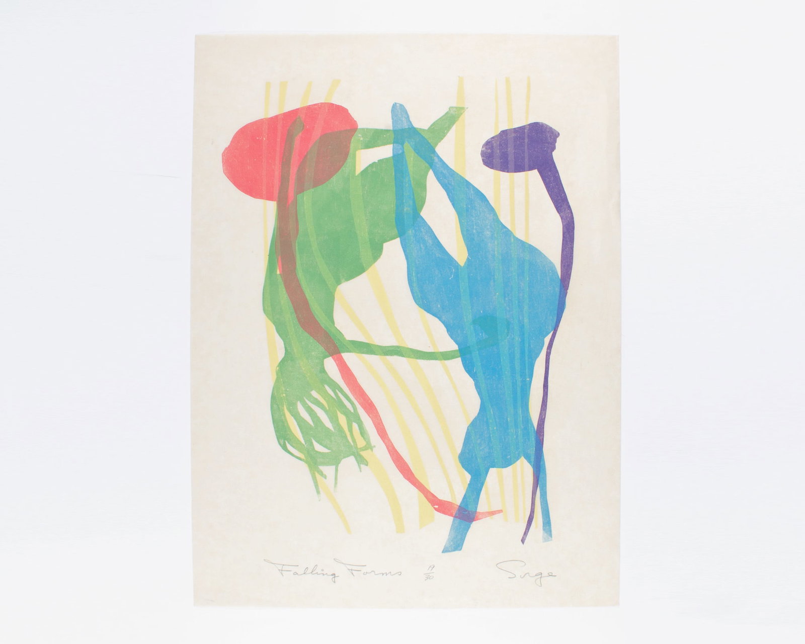 Walter Sorge "Falling Forms" Abstract Relief Print - 2