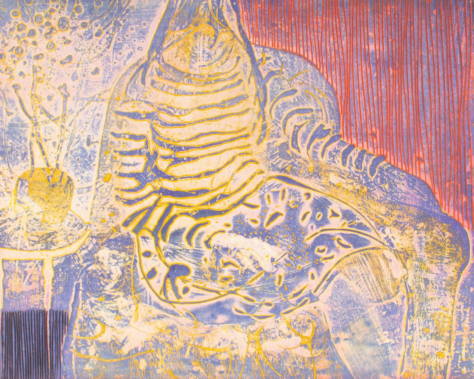 Walter Sorge "Seated Figure" Abstract Aquatint Print (1 of 6)