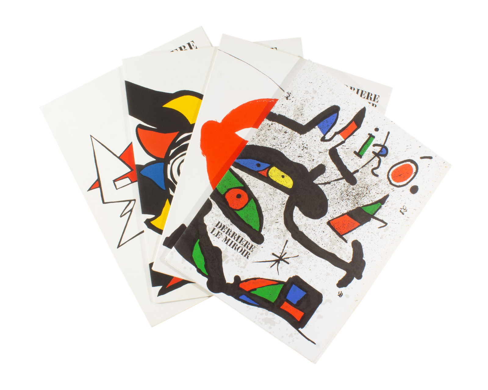 "Derriere le Miroir" 4 Issues, Alexander Calder & Joan Miro: 4 issues of the French art publication Derriere le Miroir, published by Aimé Maeght featuring lithographs by Joan Miro (Spanish; 1893-1983) and Alexander Calder (American; 1898-1976). &nbs