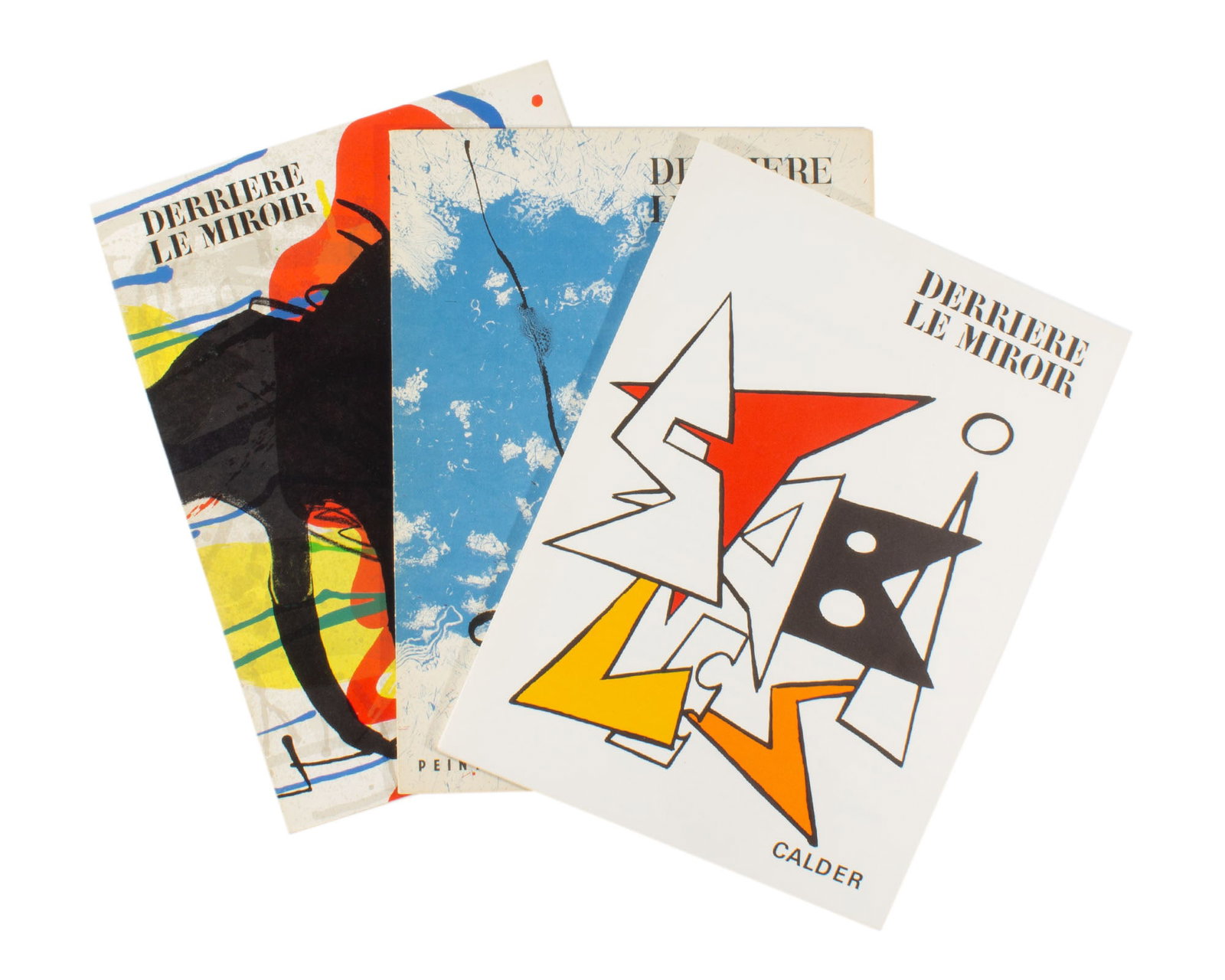 "Derriere le Miroir" 3 Issues, Joan Miro & Alexander Calder: 3 issues of the French art publication Derriere le Miroir, published by Aimé Maeght featuring Joan Miro (Spanish; 1893-1983) and Alexander Calder (American; 1898-1976) lithographs. &n