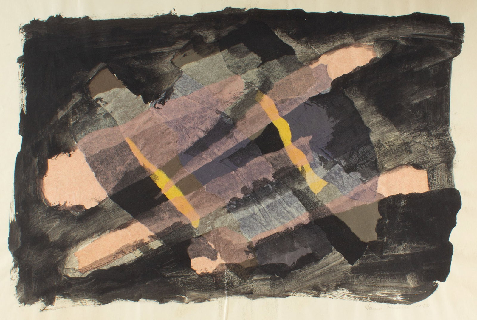 James Spencer Russell 1958 Mixed Media Painting and Collage (1 of 4)