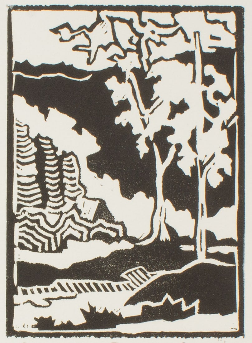 Rachel Berenson Perry "Brummett's Creek" Woodblock Print (1 of 4)