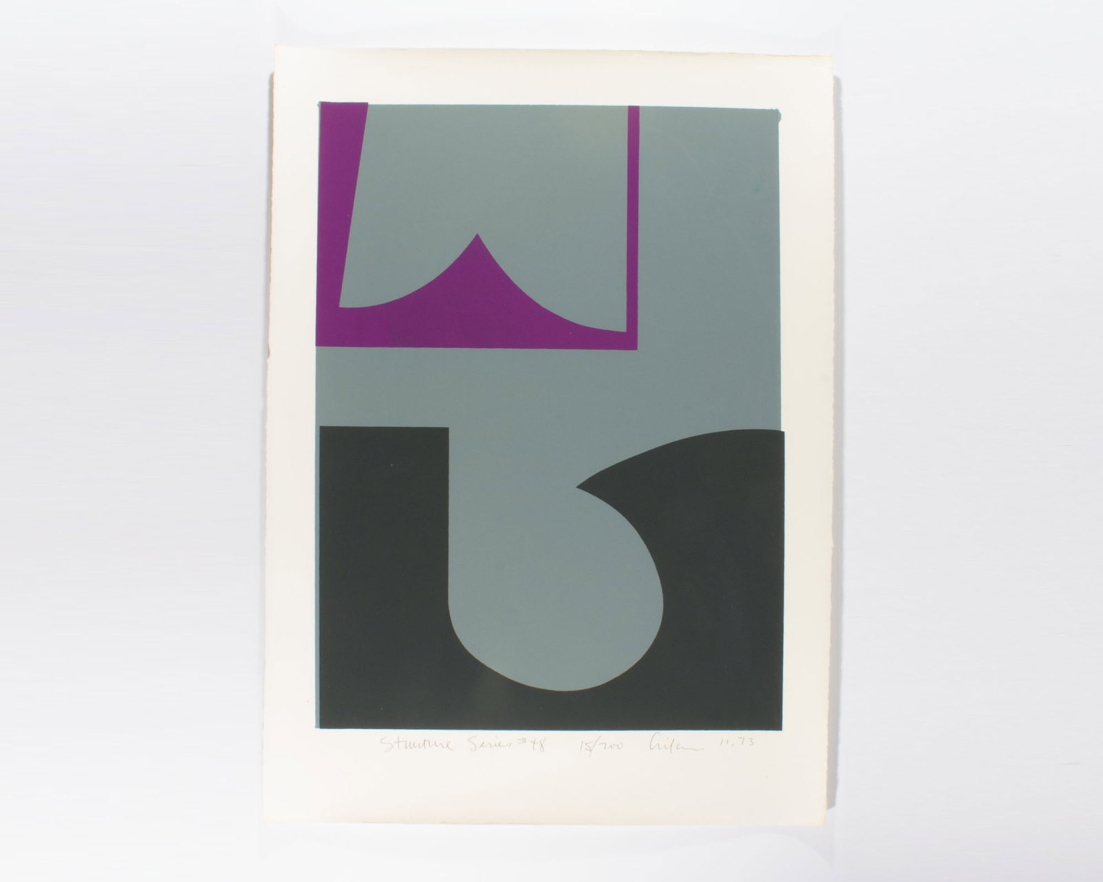Harry Hilson 1973 Structure Series Abstract Screen Print - 2