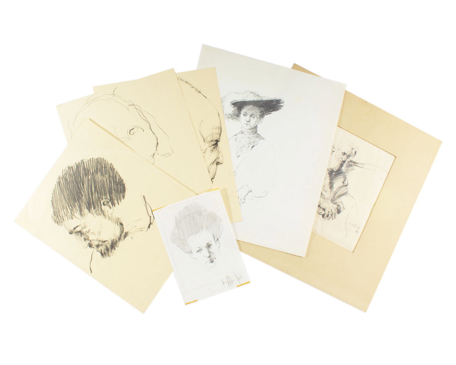 James L. Bruch 1960s Graphite Portrait Drawings (1 of 9)