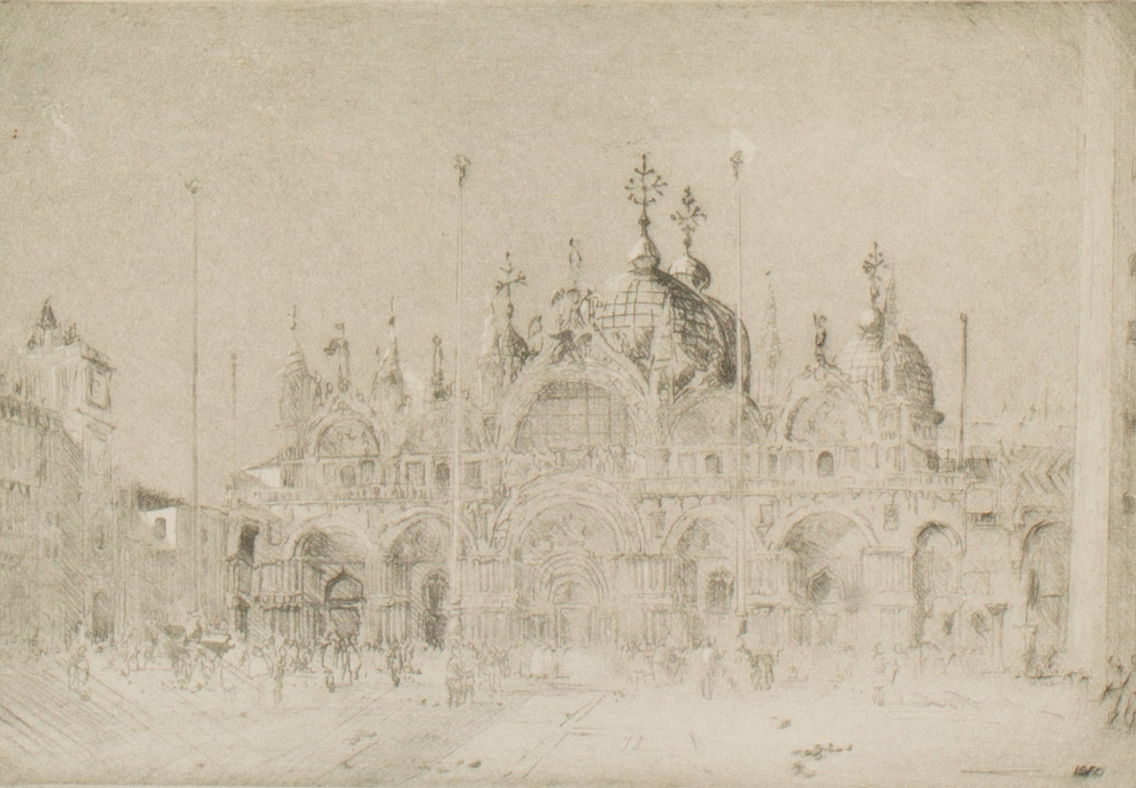 James W. Harmon Etching of St. Mark's, Venice, Italy (1 of 4)