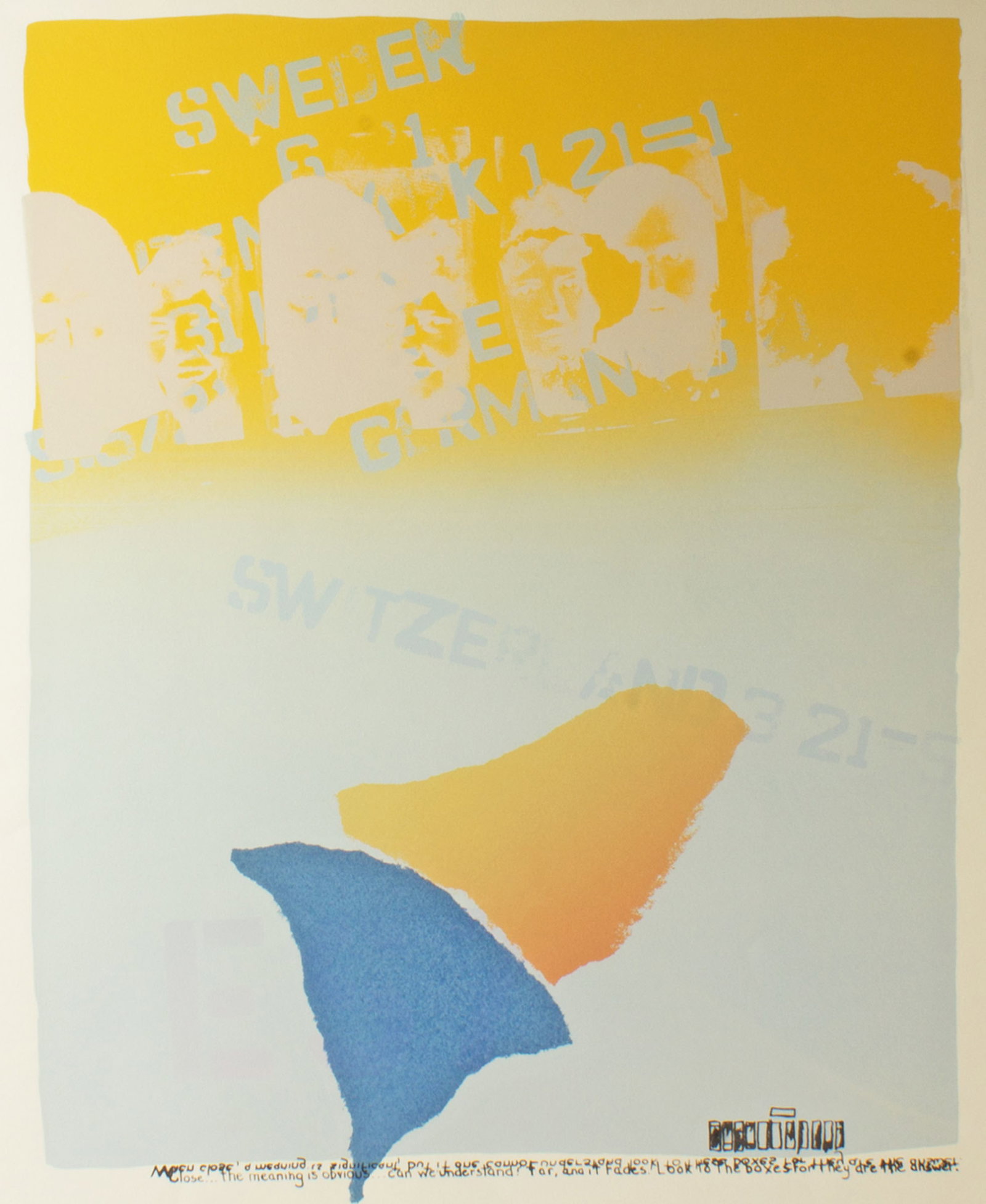 Allen Swerdlowe 1976 Abstract Screen Print: 1976 abstract screen print by Allen Swerdlow (American; born 1948). Signed, dated, numbered 10/25 to lower edge. Measurements: 20” W x 25” H. </