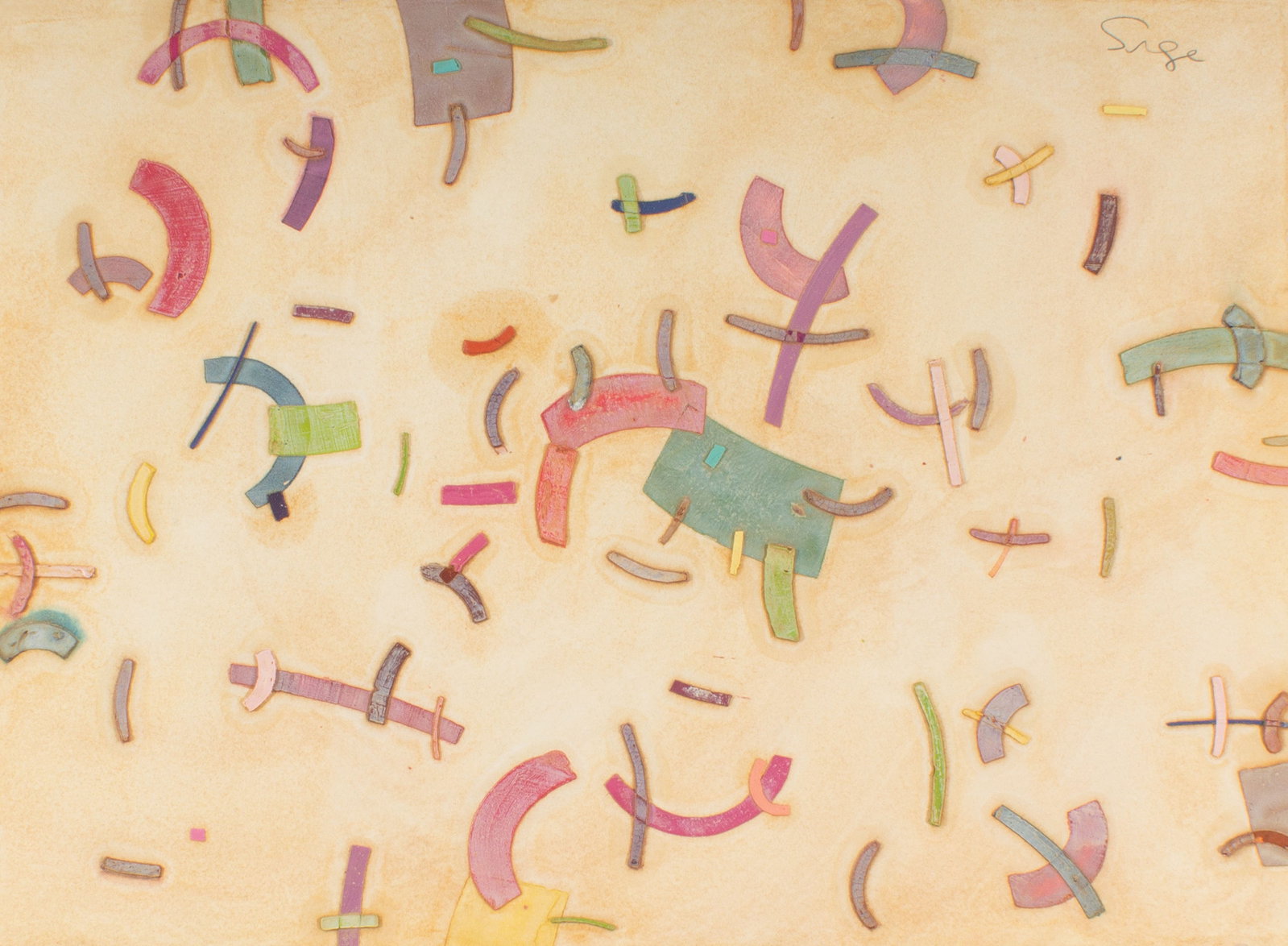 Walter Sorge Abstract Mixed Media Painting (1 of 4)