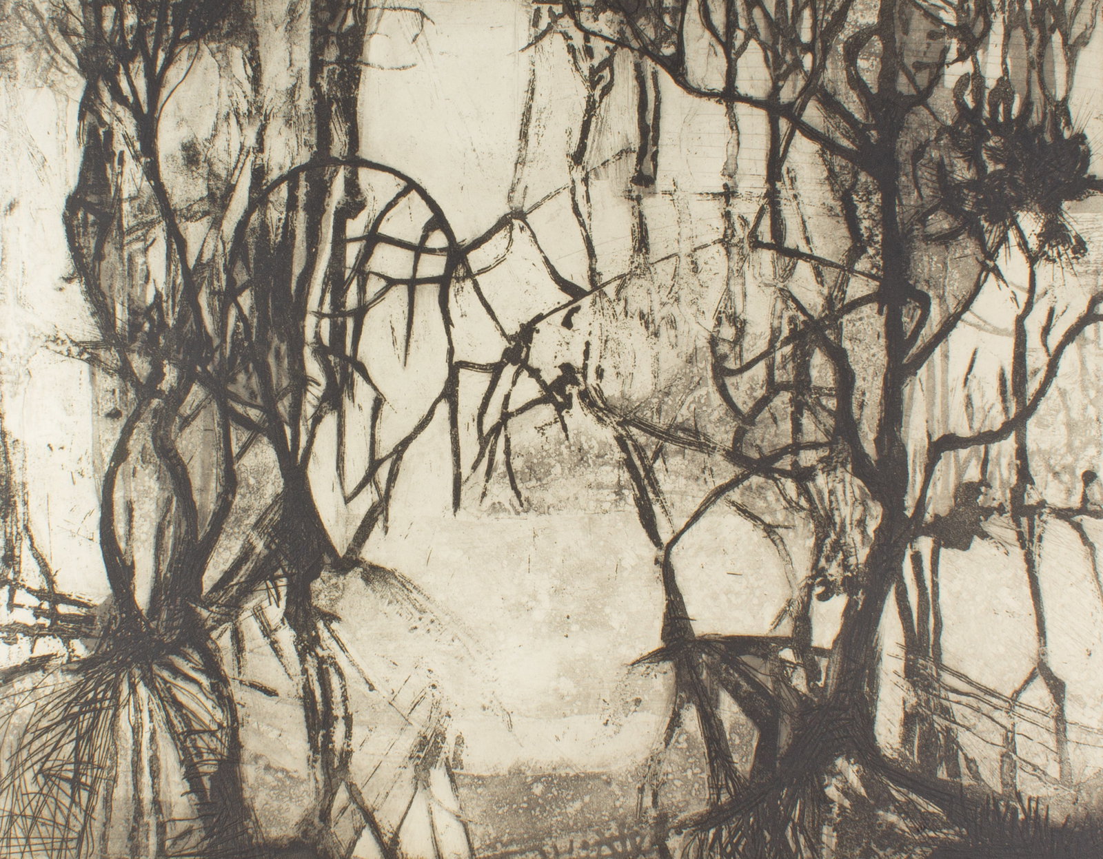 Walter Sorge "Landscape" Etching (1 of 6)