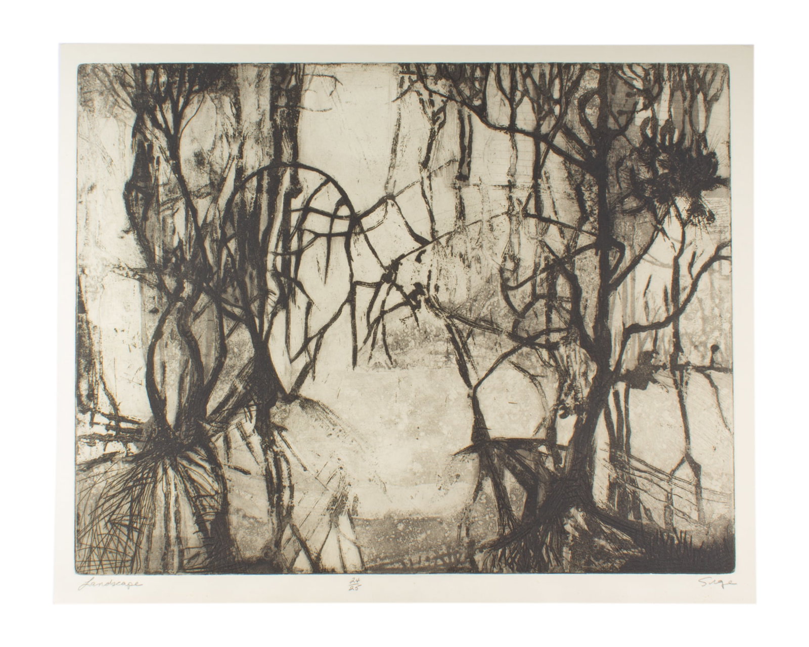 Walter Sorge "Landscape" Etching - 2