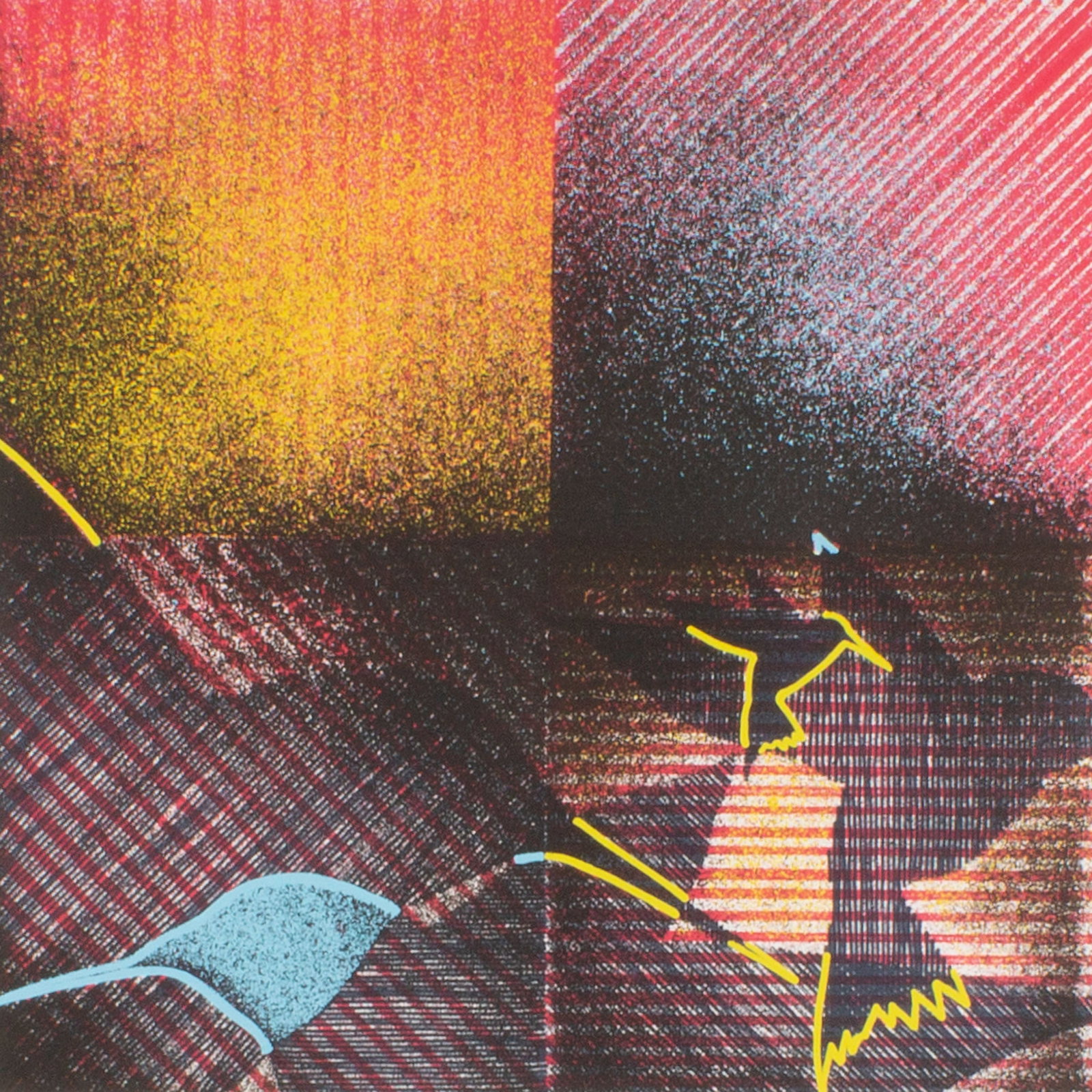 Anthony Batchelor 1996 "Hummingbirds" Screen Print: 1996 abstract print titled Hummingbirds by Anthony Batchelor (British; 20th/21st century). Signed, dated, titled, and numbered 116/170 to lower edge. Measurements: 15.25" W x 17&