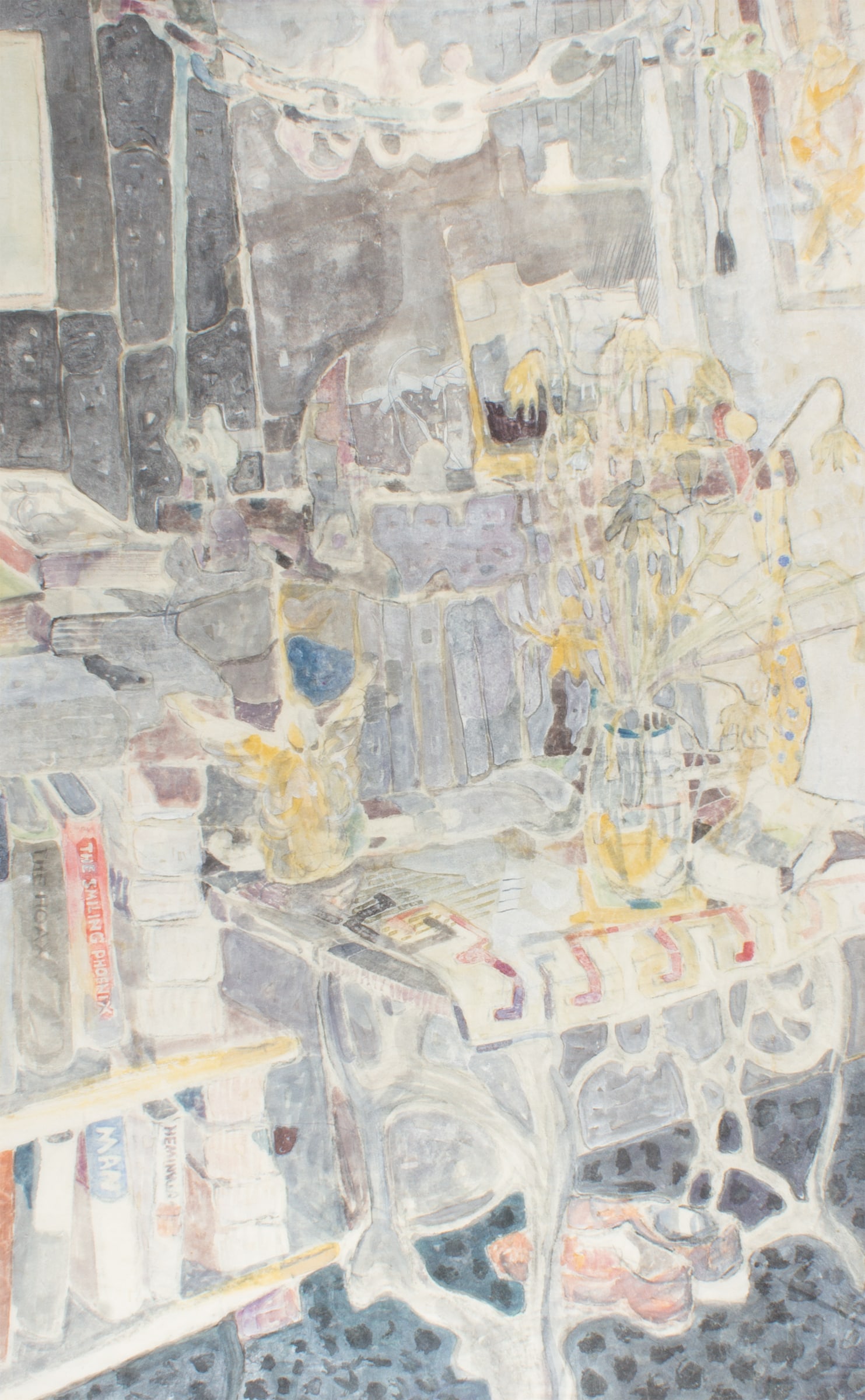 Walter Sorge Watercolor Painting of an Interior: Watercolor painting of an interior by Walter Sorge (Canadian; 1931-2021). Signed upper left. Measurements: 24" W x 39" H. In house shipping available. From Sheafer