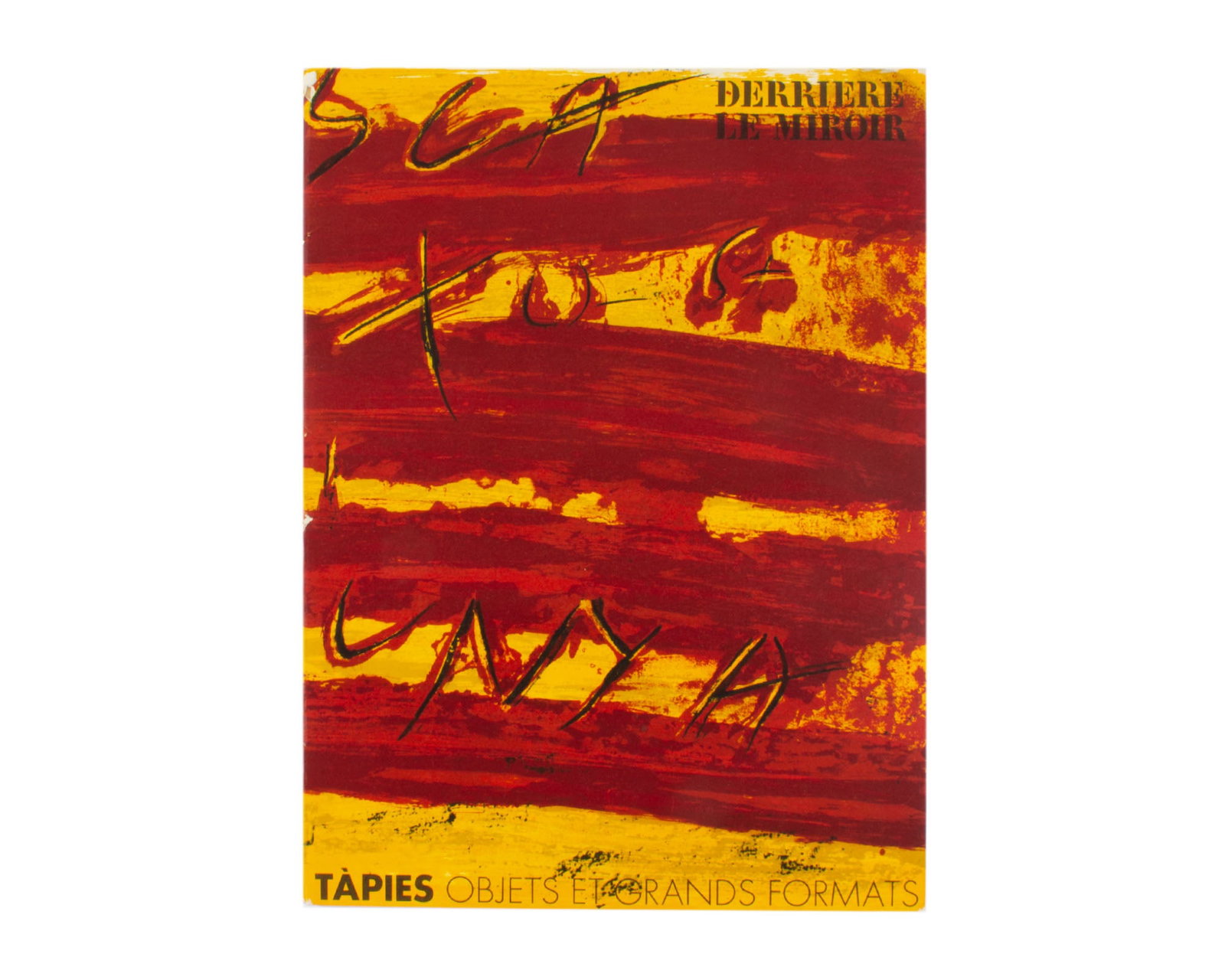 Antoni Tapies 1972 "Derriere le Miroir," #200: French art publication Derriere le Miroir, #200 published by Aimé Maeght featuring four original lithographs by Antoni Tapies (Catalan; 1923-2012) published in 1973. Measurements: 11.25" W x 15" H.