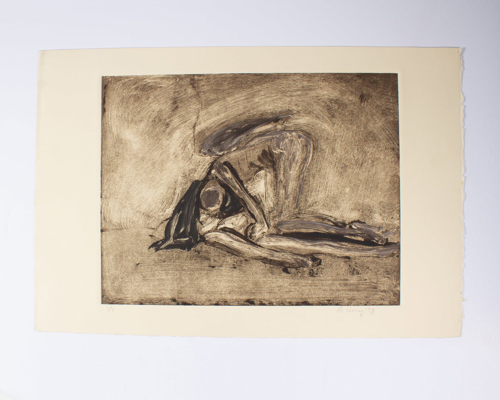 Robert Henry 1998 Abstract Monoprint - 2