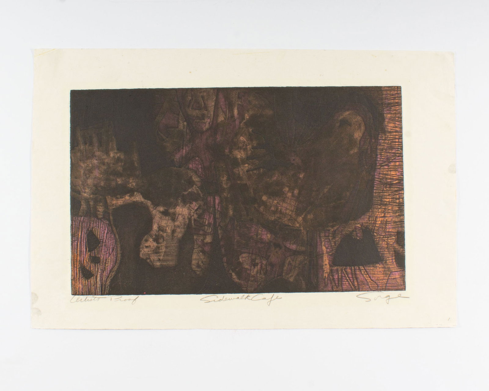 Walter Sorge "Sidewalk Cafe" Abstract Etching - 2