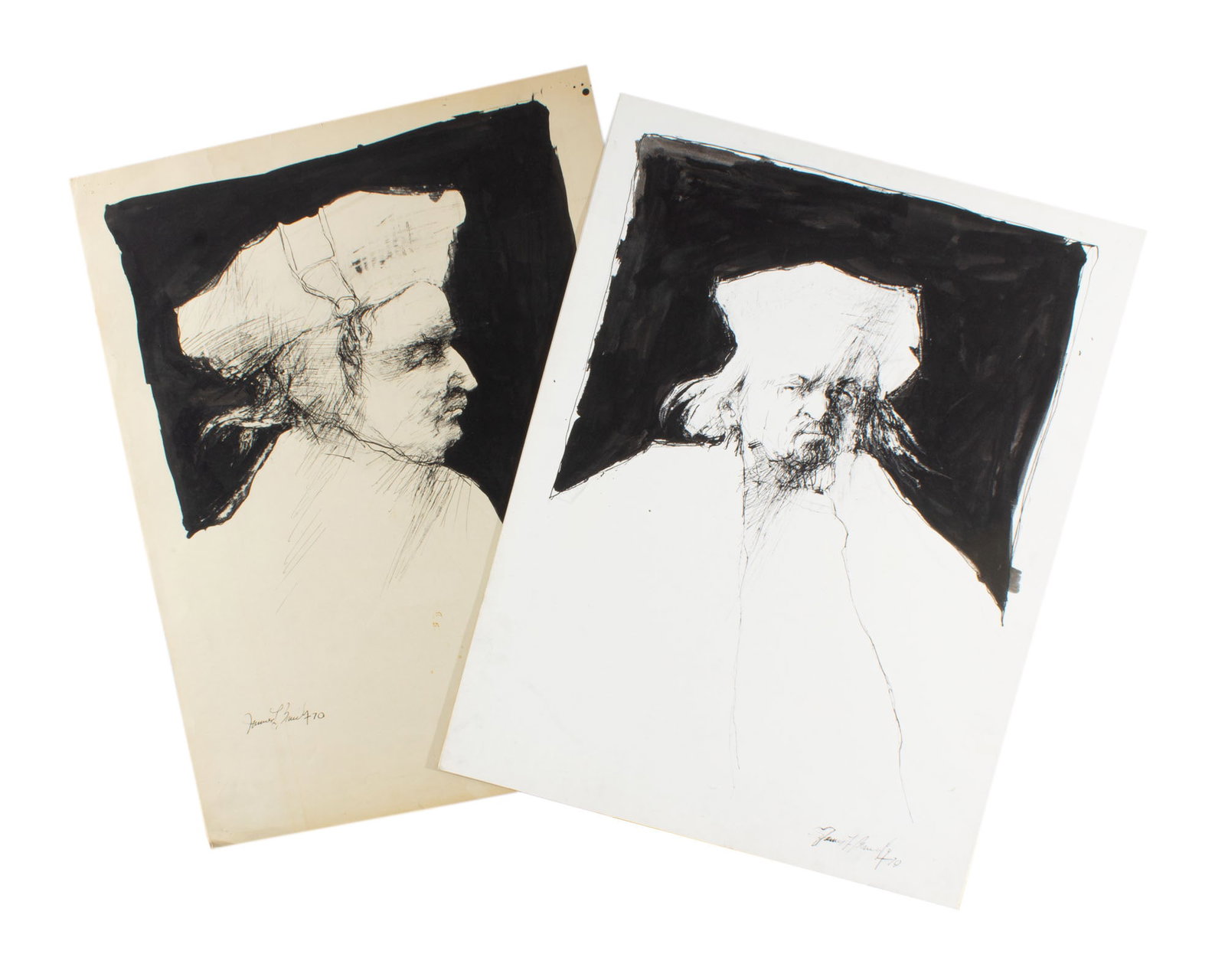James L. Bruch 1970 Ink Portrait Drawings (1 of 5)