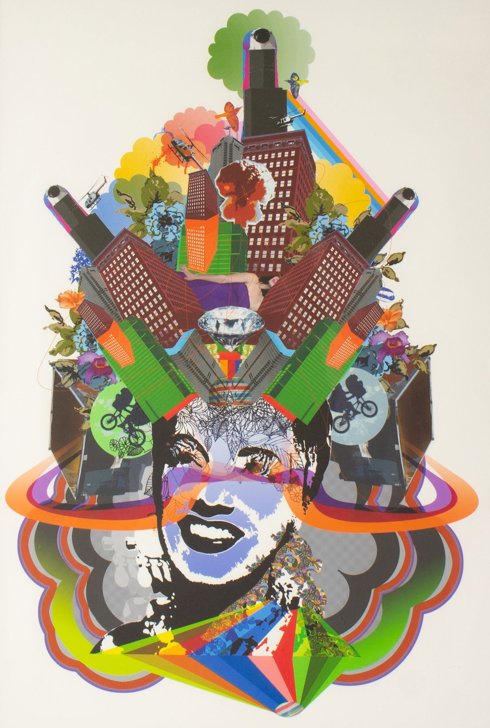 Artur Silva "Untitled" Limited Edition Digital Print: Untitled digital print by Indianapolis artist Artur Silva (Brazilian; born 1976). Signed and numbered 11/50 lower edge. Measurements: 14" W x 20.25" H x 1.25" D (frame). In house shipping available.