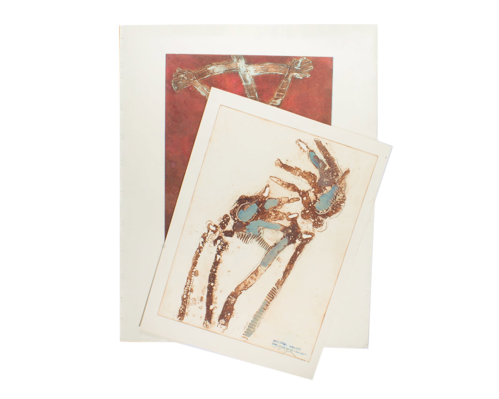 Walter Sorge Aquatint Prints of Christ: Two aquatint prints of Christ crucified by Walter Sorge (Canadian; 1931-2021). One print is signed and marked "A/P" for artist's proof, the other is unsigned. From the artist's estat