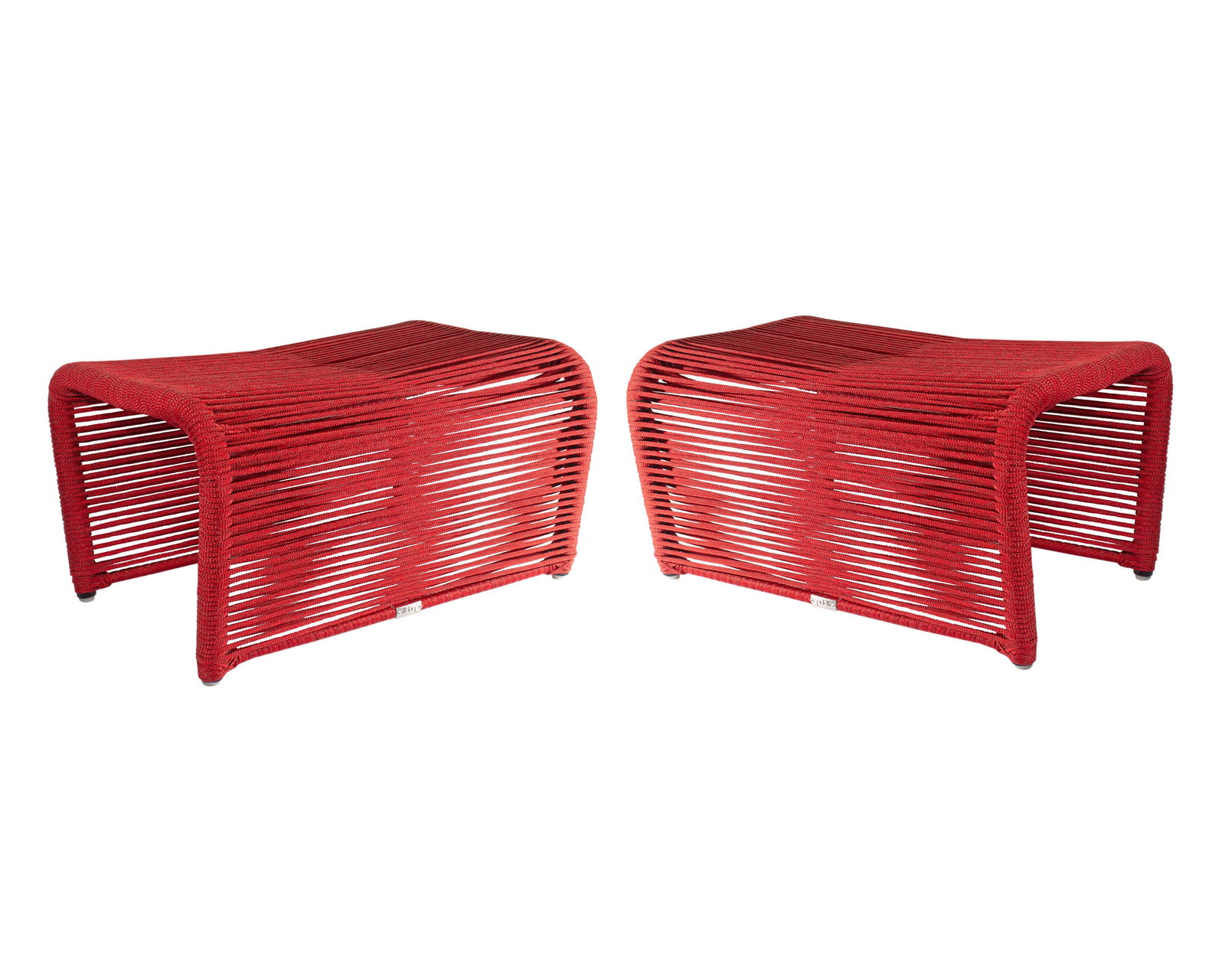 Tidelli “Sugarloaf" Red Rope Tables or Ottomans (1 of 2)