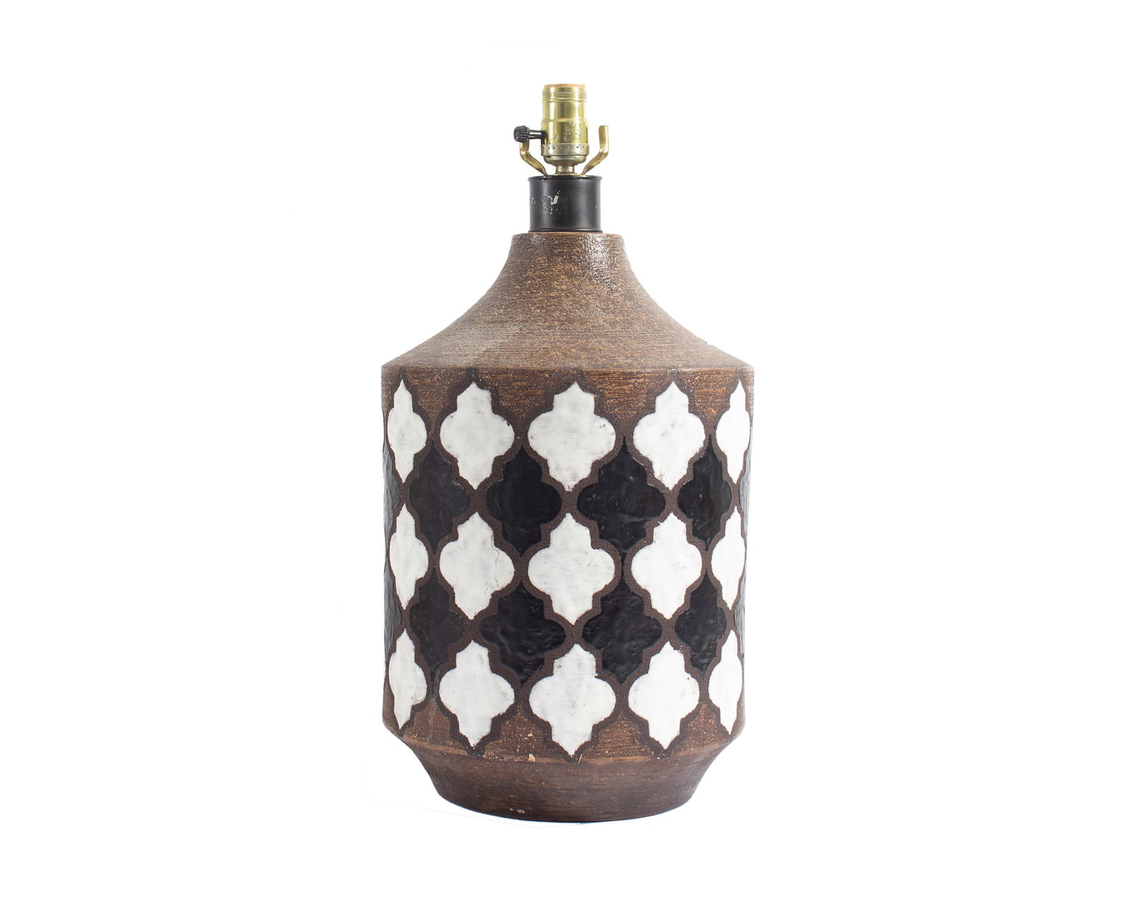 Aldo Londi Bitossi Italian Piastrelle Ceramic Table Lamp: Ceramic table lamp designed by Aldo Londi (Italian; 1911-2003) for Bitossi. Made in Italy, this lamp is in the Piastrelle pattern. The underside of the lamp is marked “8501B 