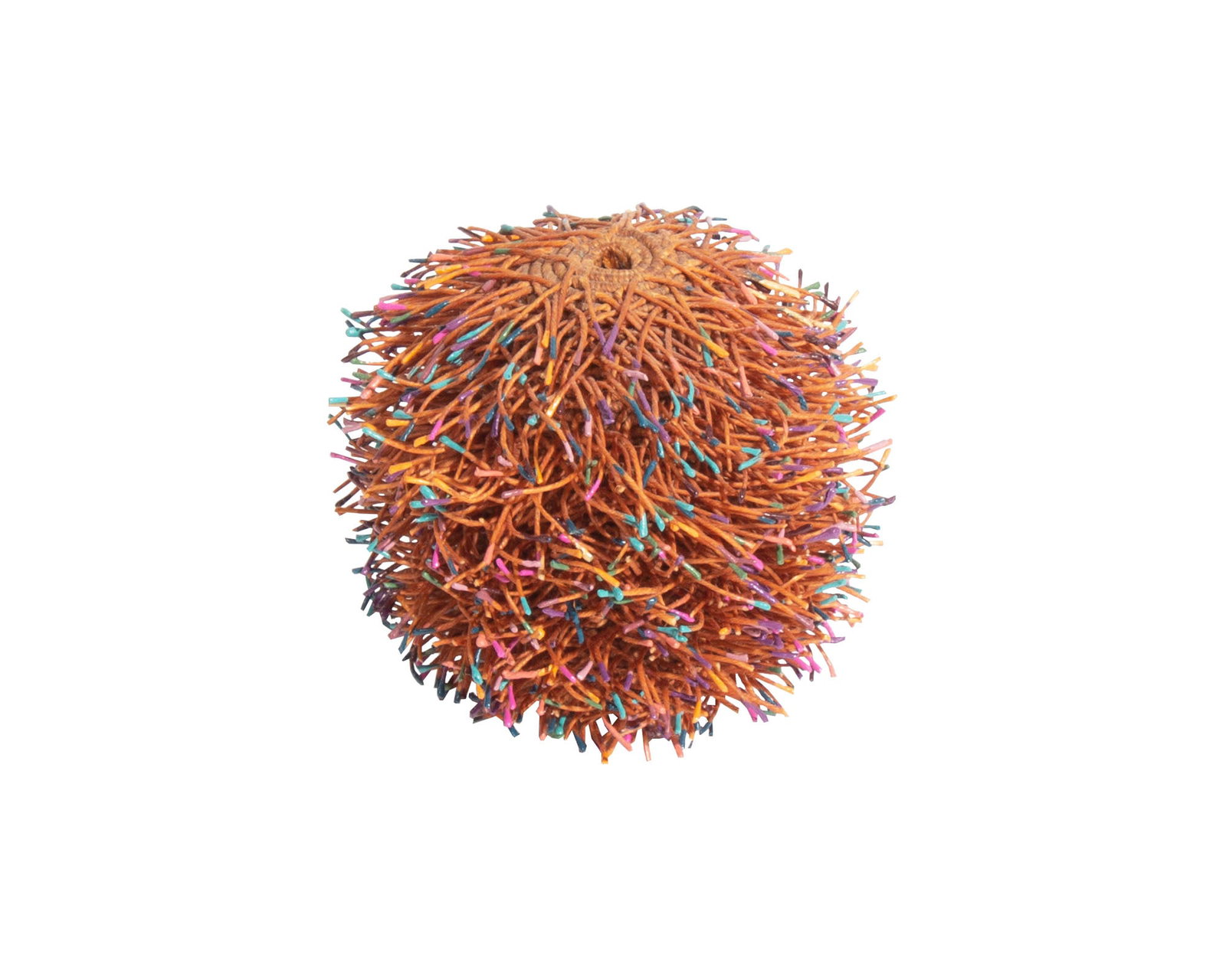 Jane Sauer 1985 "Concurrents III" Waxed Linen, Paint Woven Vessel: 1985 waxed linen and paint woven vessel by artist Jane Sauer (American; born 1937). Titled Concurrents III. Signed "Sauer" to underside. Originally purchased from the B.Z.