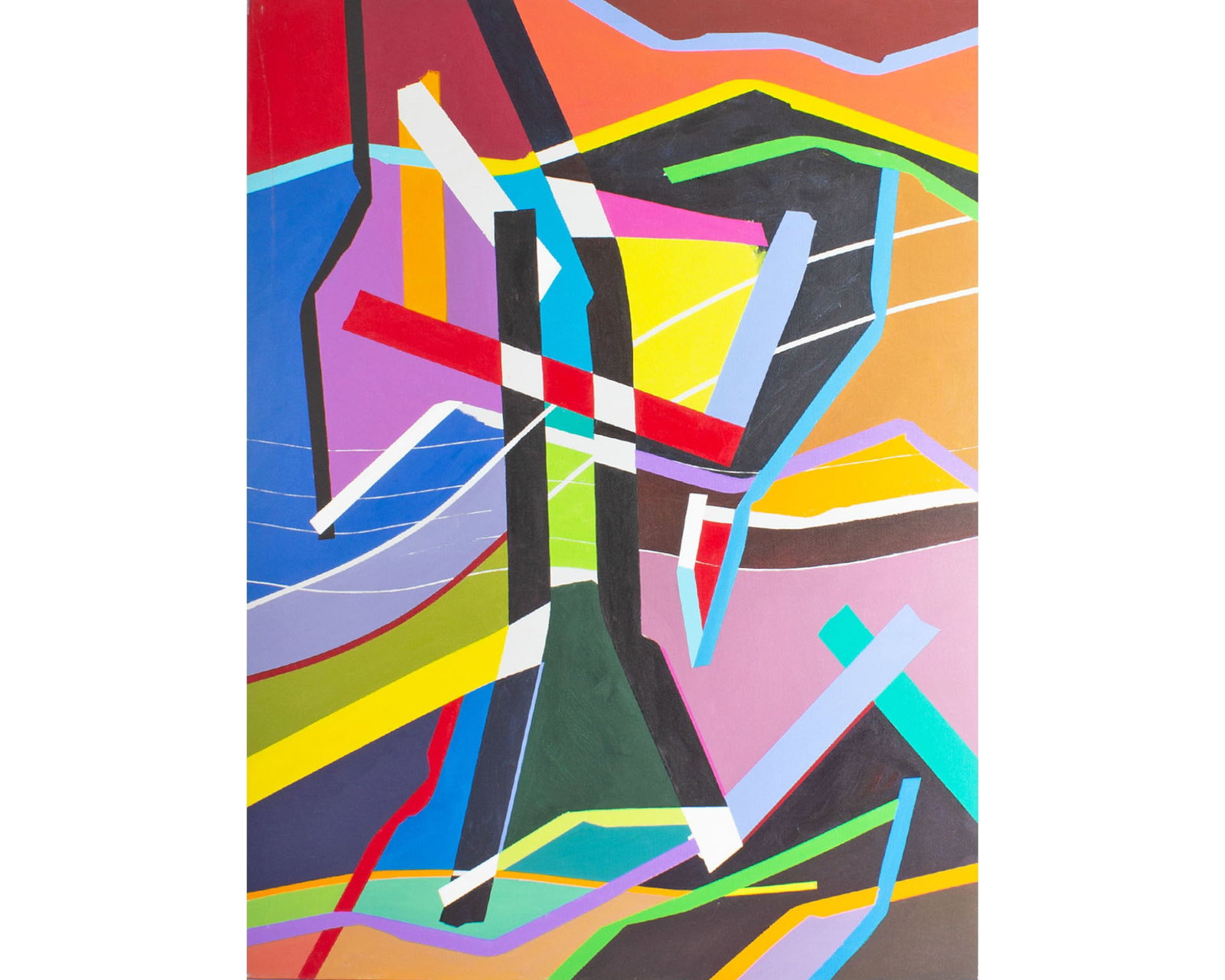 Halim Scott 1970s "Hopi Indian" Acrylic on Canvas Painting: 1970s abstract acrylic painting on canvas titled, Hopi Indian by artist Halim Scott (American; 1925-1997), alias Robert William Scott. Signed verso. Measurements: 47.5" H x