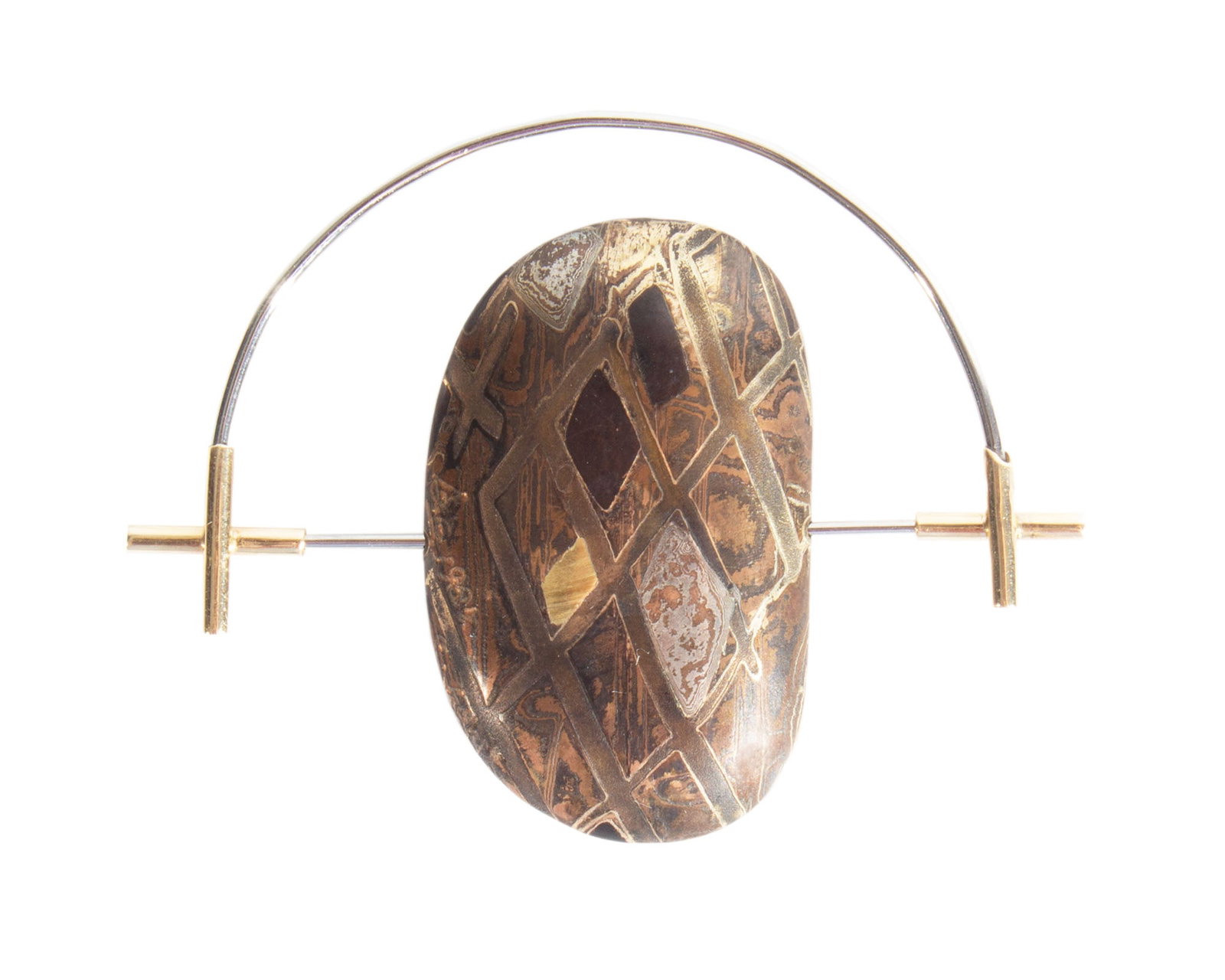 Carrie Adell 1987 D-Pin Brooch with Touchstone (1 of 4)