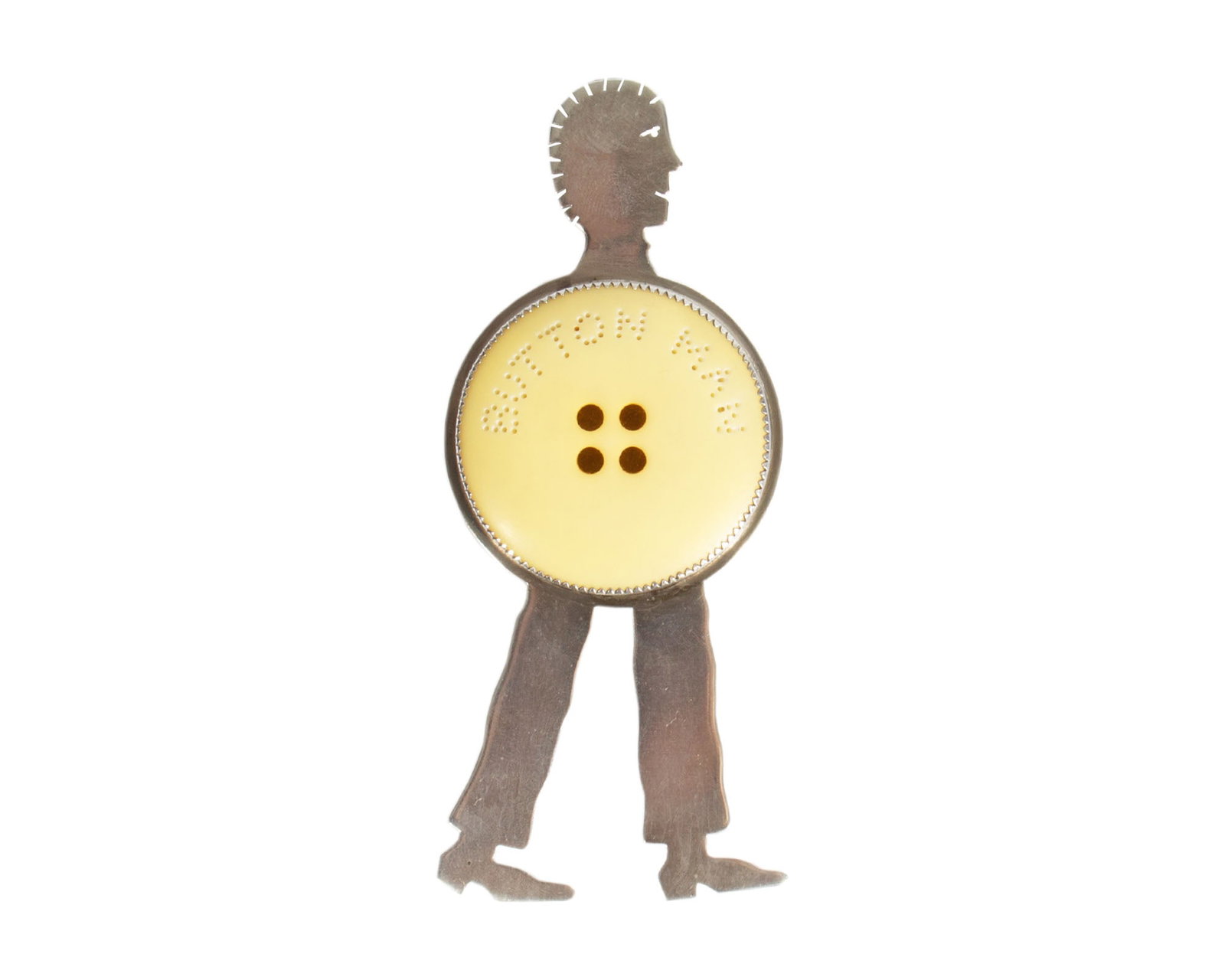 Roberta & David Williamson 1994 "Button Man" Sterling Brooch (1 of 3)